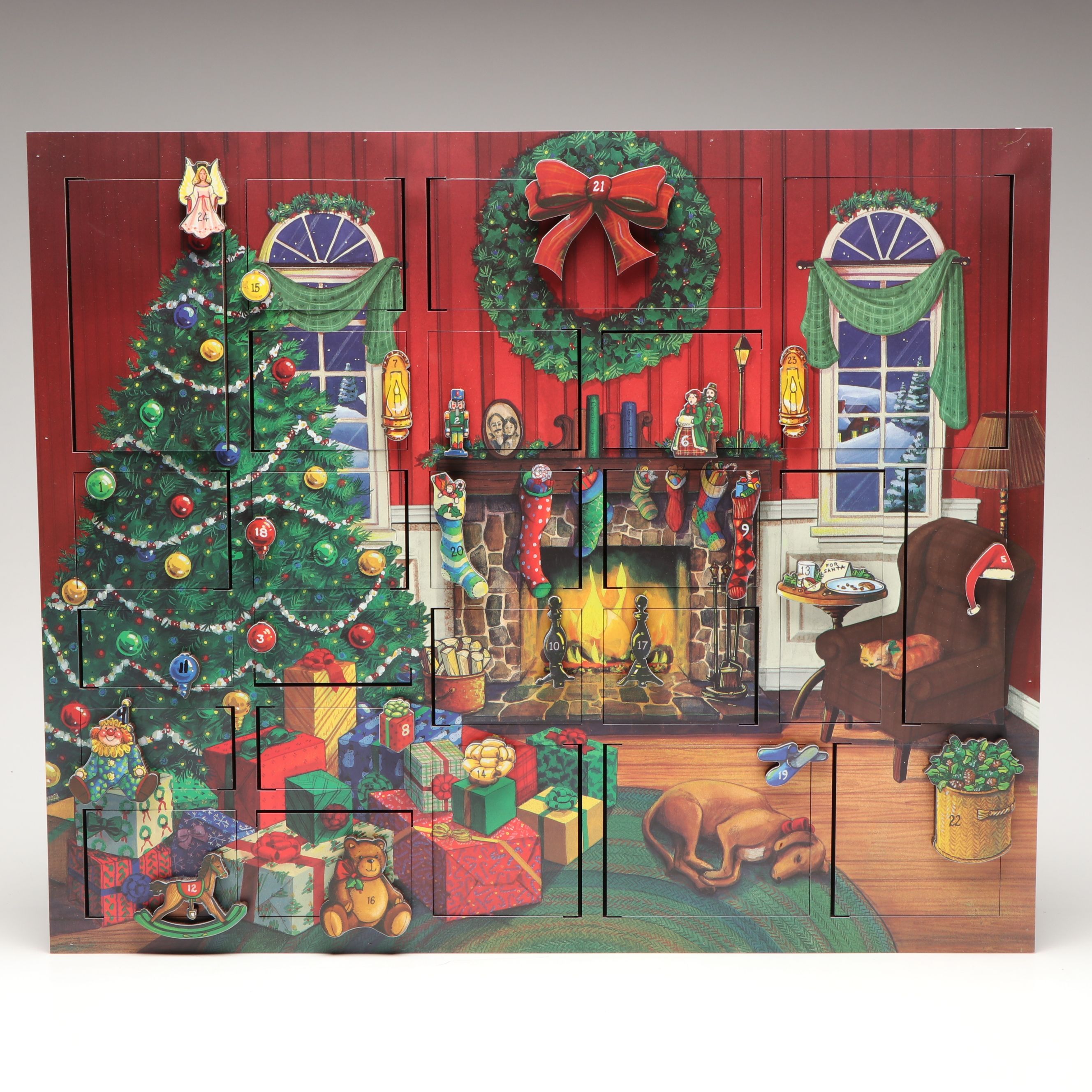 Byers' Choice Traditions Wooden Advent Calendar with More Christmas Décor