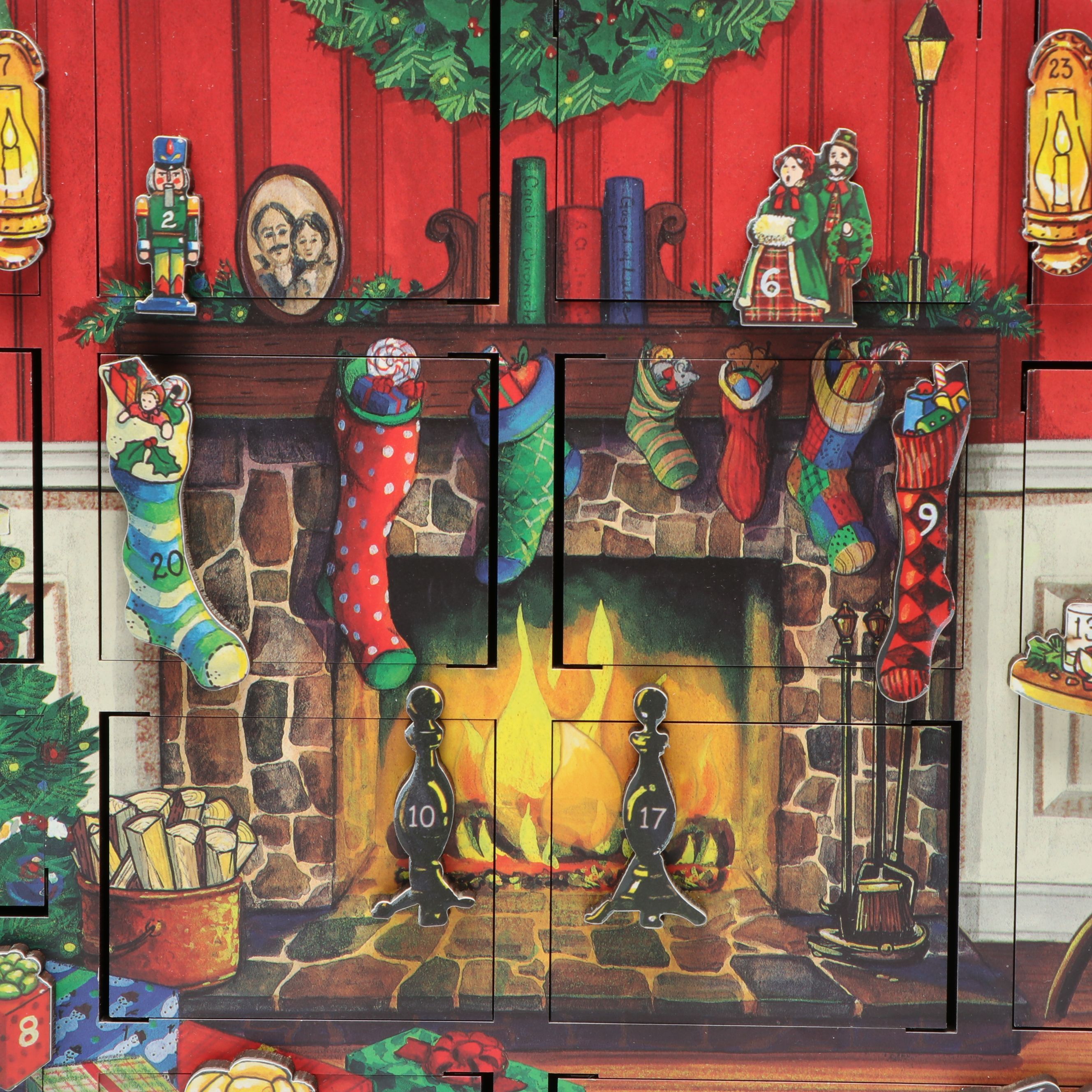 Byers' Choice Traditions Wooden Advent Calendar with More Christmas Décor