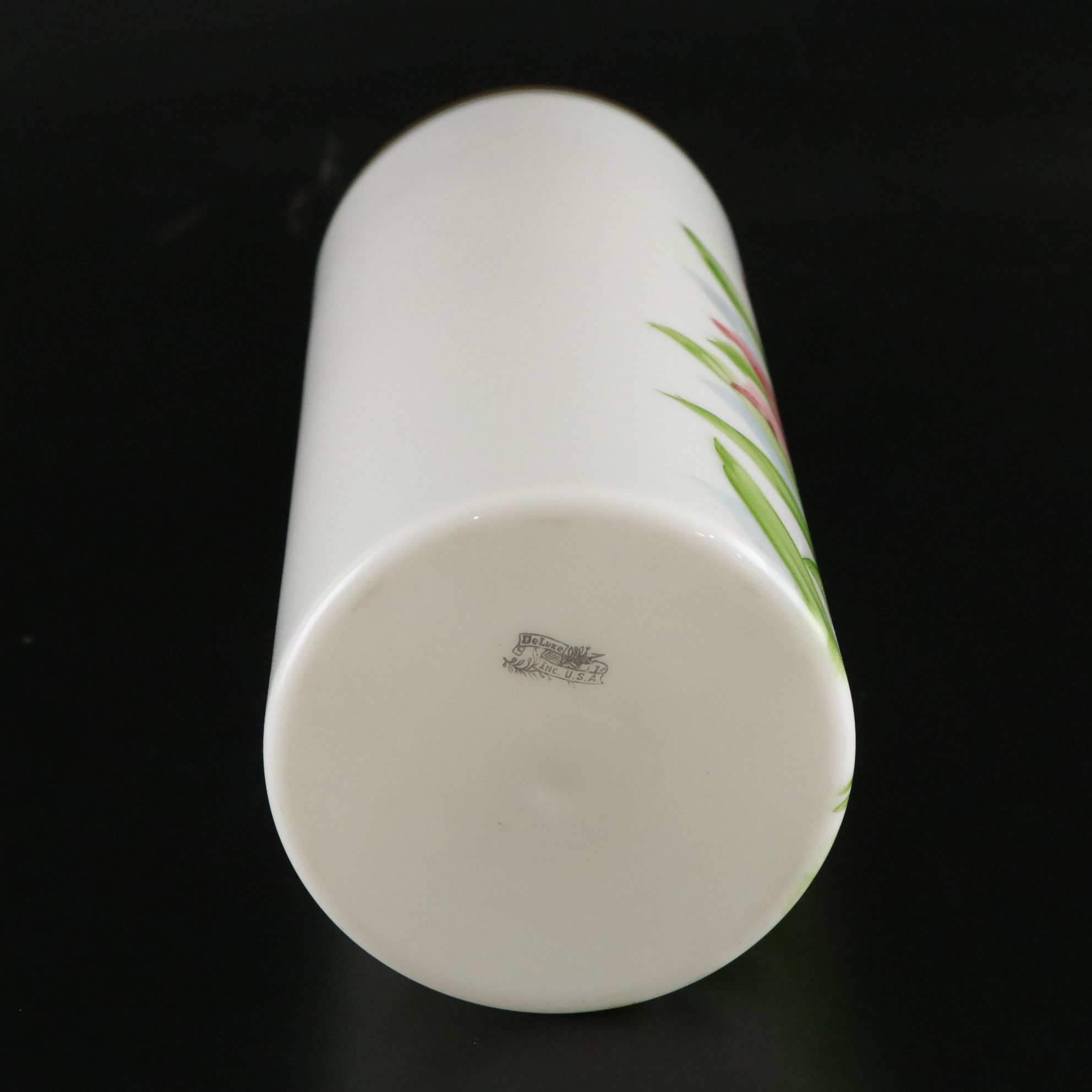 Lenox "Regal" Trumpet Vase with DeLuxe Milk Glass & Etched Glass Cylinder Vases