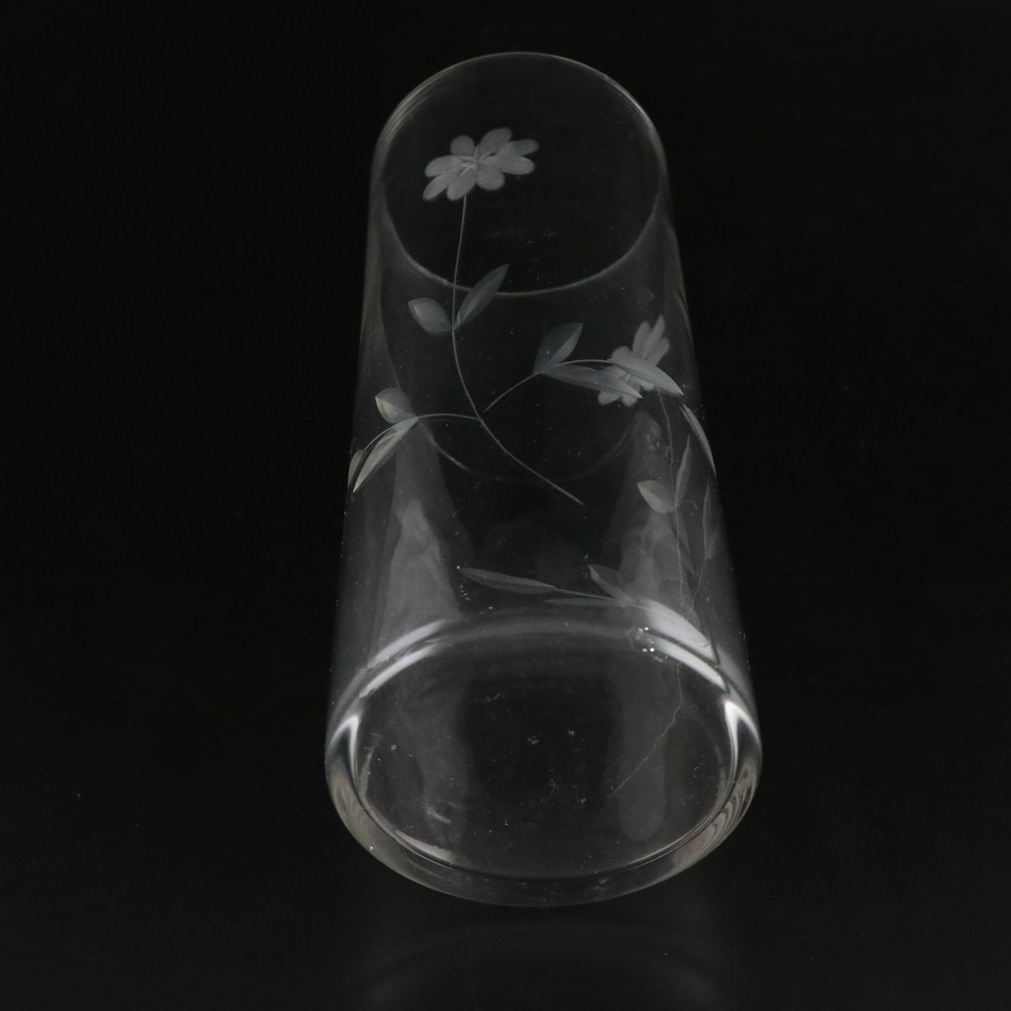 Lenox "Regal" Trumpet Vase with DeLuxe Milk Glass & Etched Glass Cylinder Vases