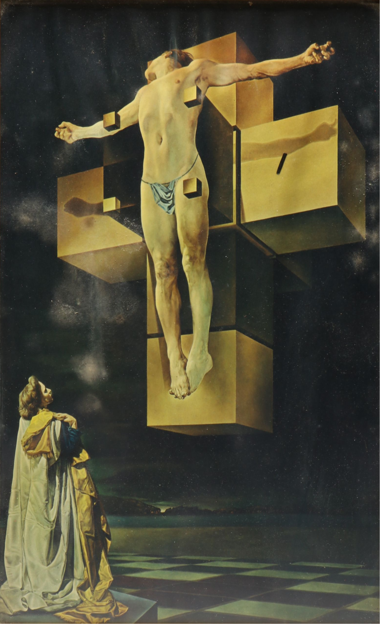 After Salvador Dalí Framed Print "Crucifixion (Corpus Hypercubus)," 1960s