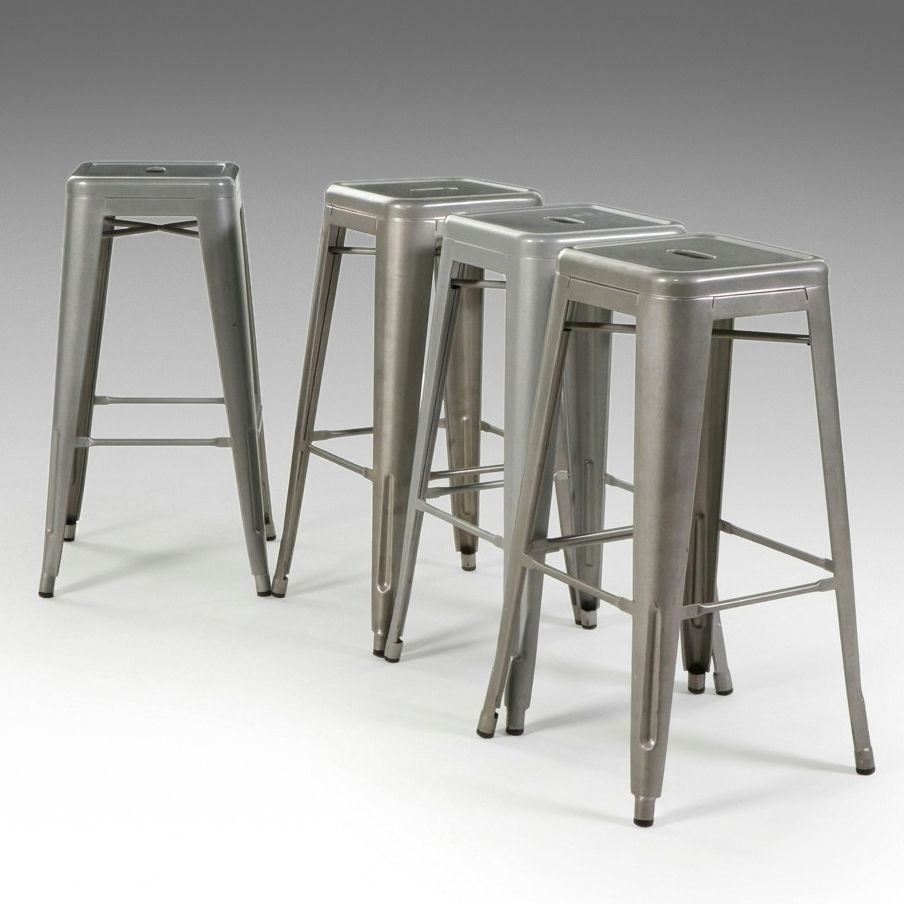 Set of Four Tabouret Industrial Barstools, 21st Century