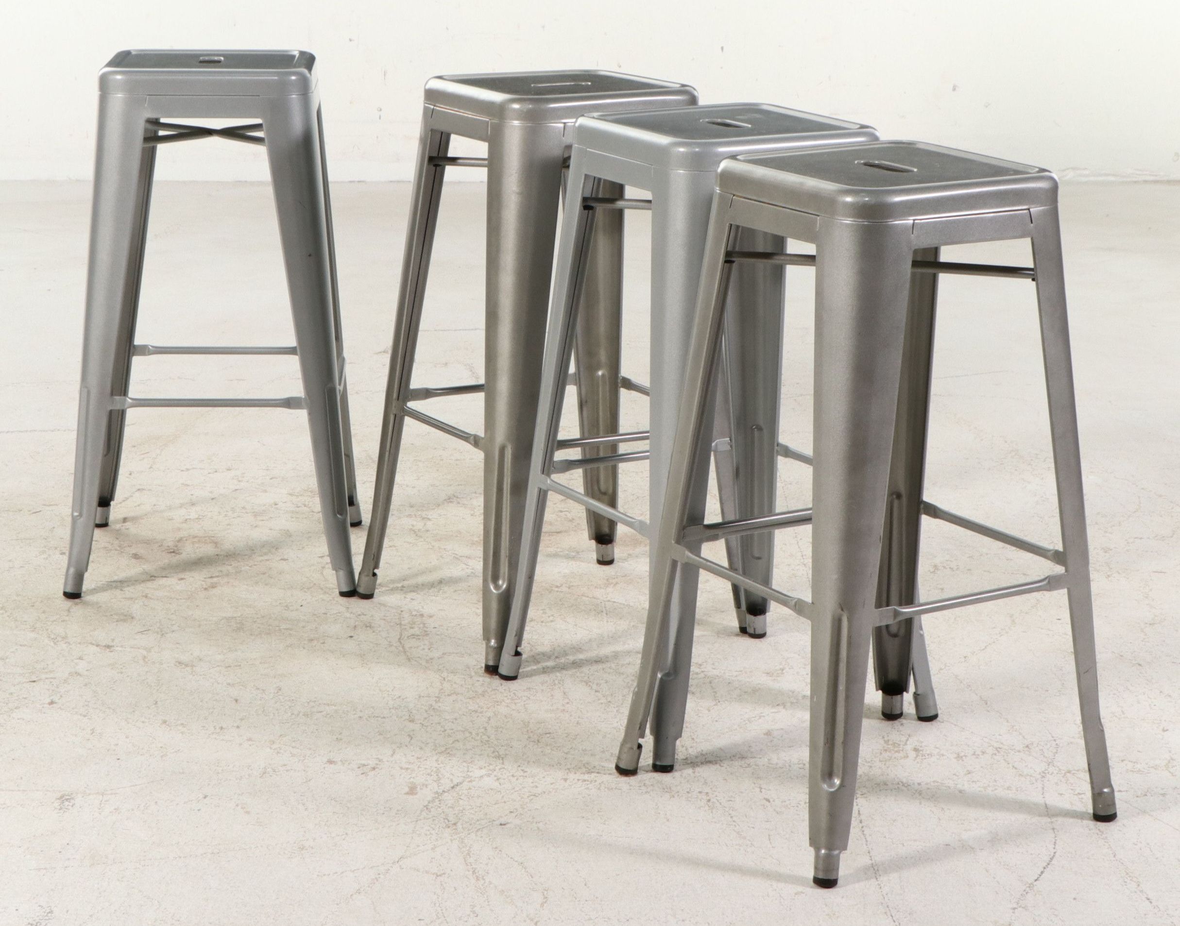 Set of Four Tabouret Industrial Barstools, 21st Century
