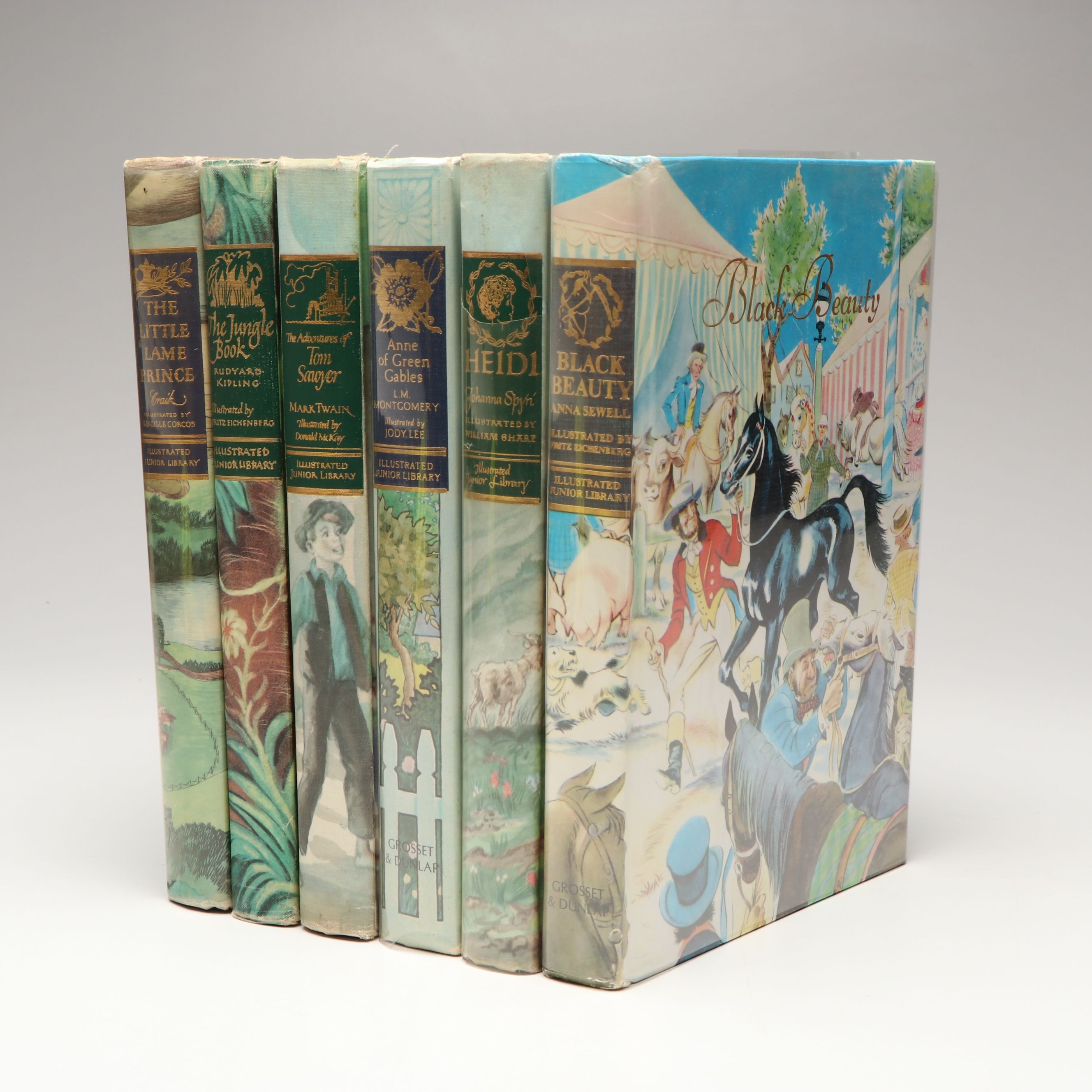 "Jungle Book" and More Illustrated Junior Library Books, Mid-20th C.