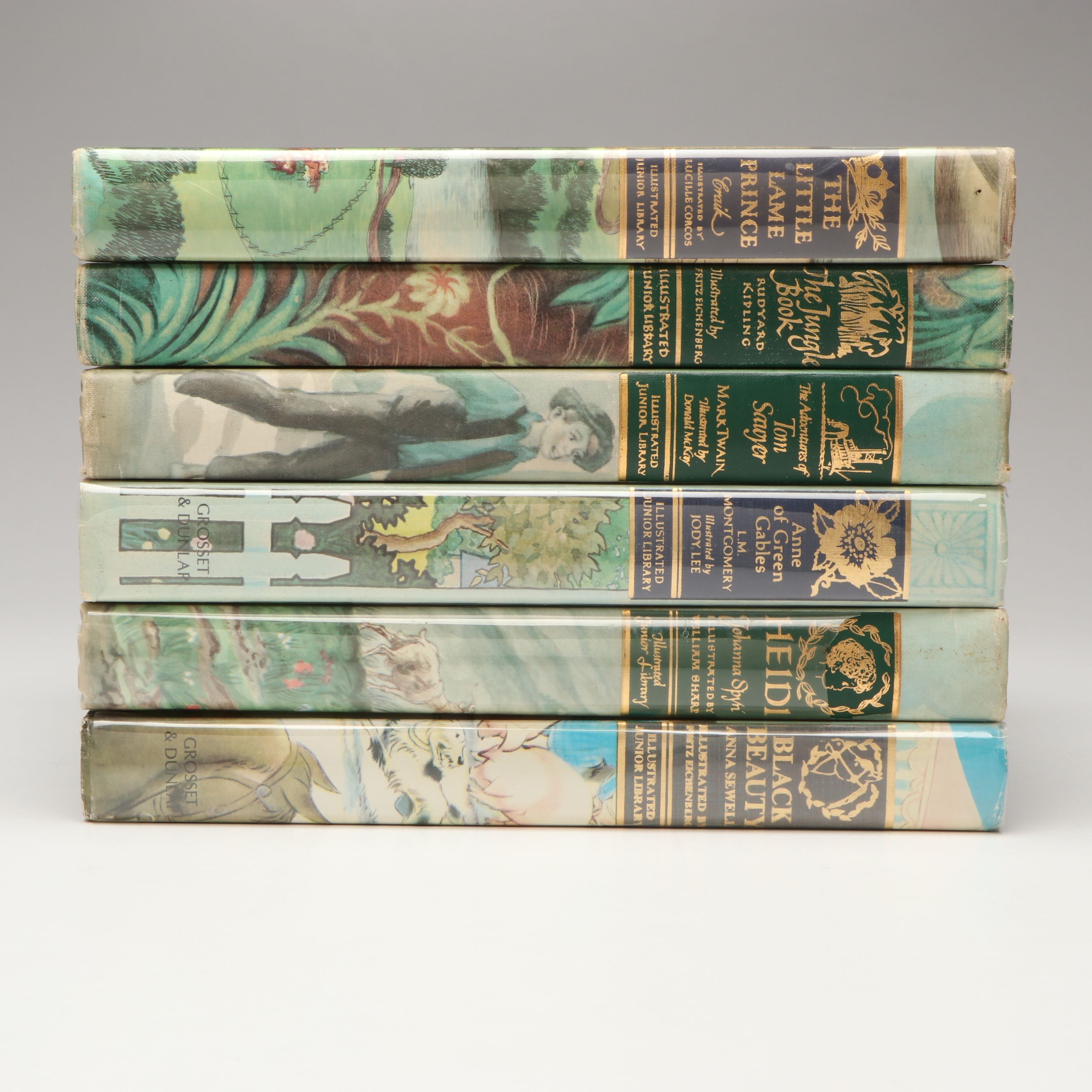 "Jungle Book" and More Illustrated Junior Library Books, Mid-20th C.