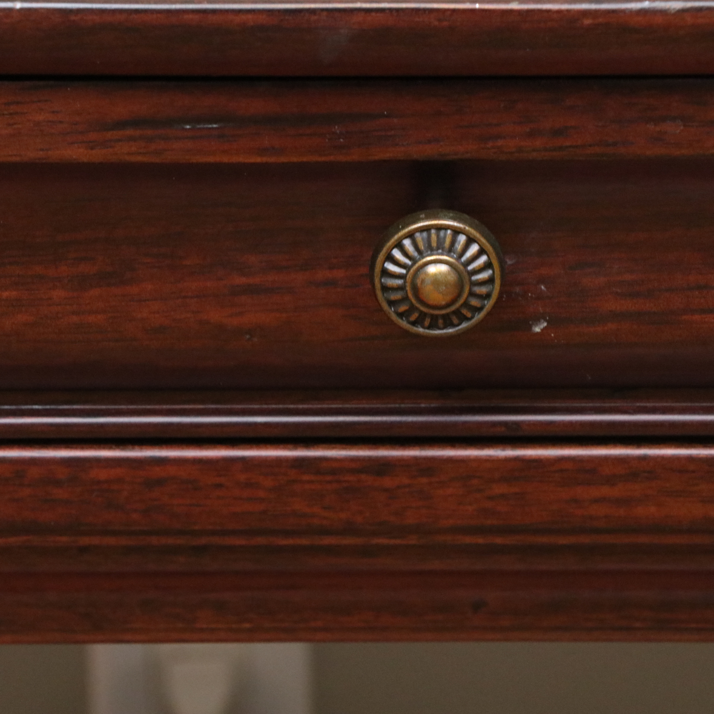 Georgian Style Mahogany Finish Console Table with Open Gallery