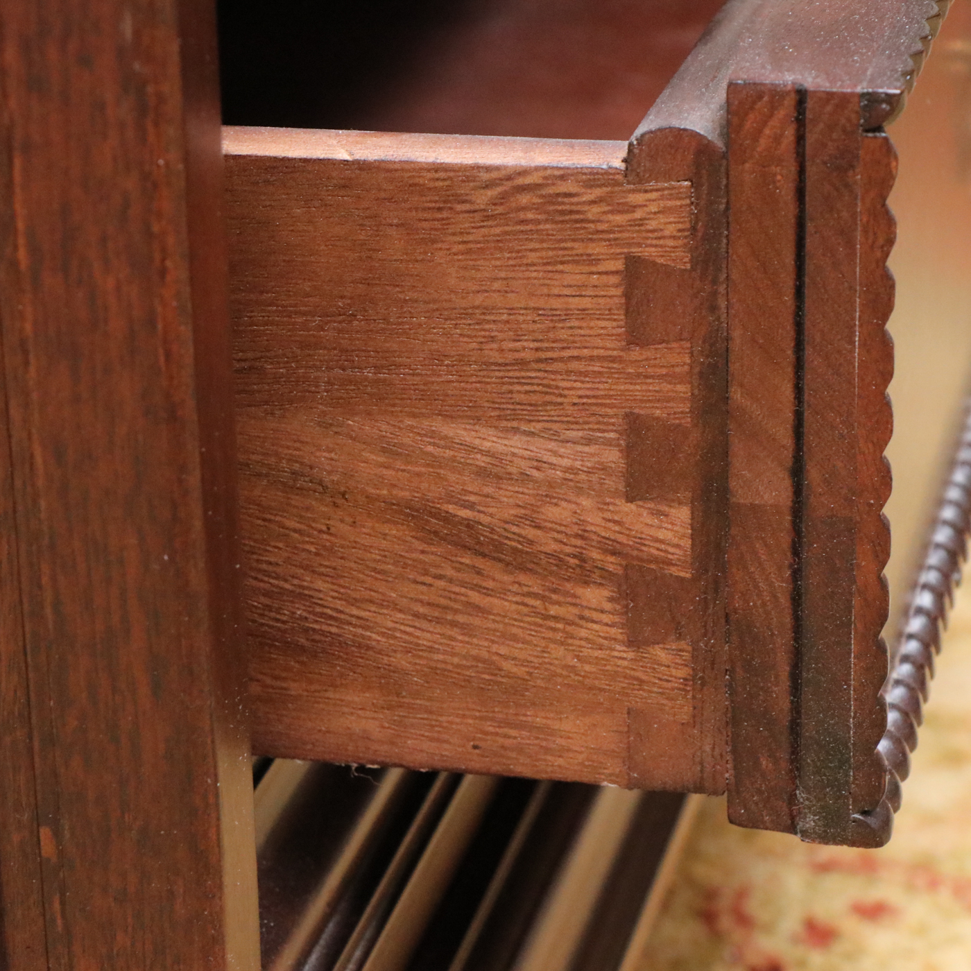 Georgian Style Mahogany Finish Console Table with Open Gallery