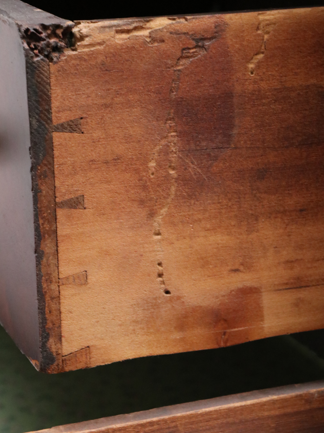 American Empire Flame Mahogany Four-Drawer Chest, 19th Century