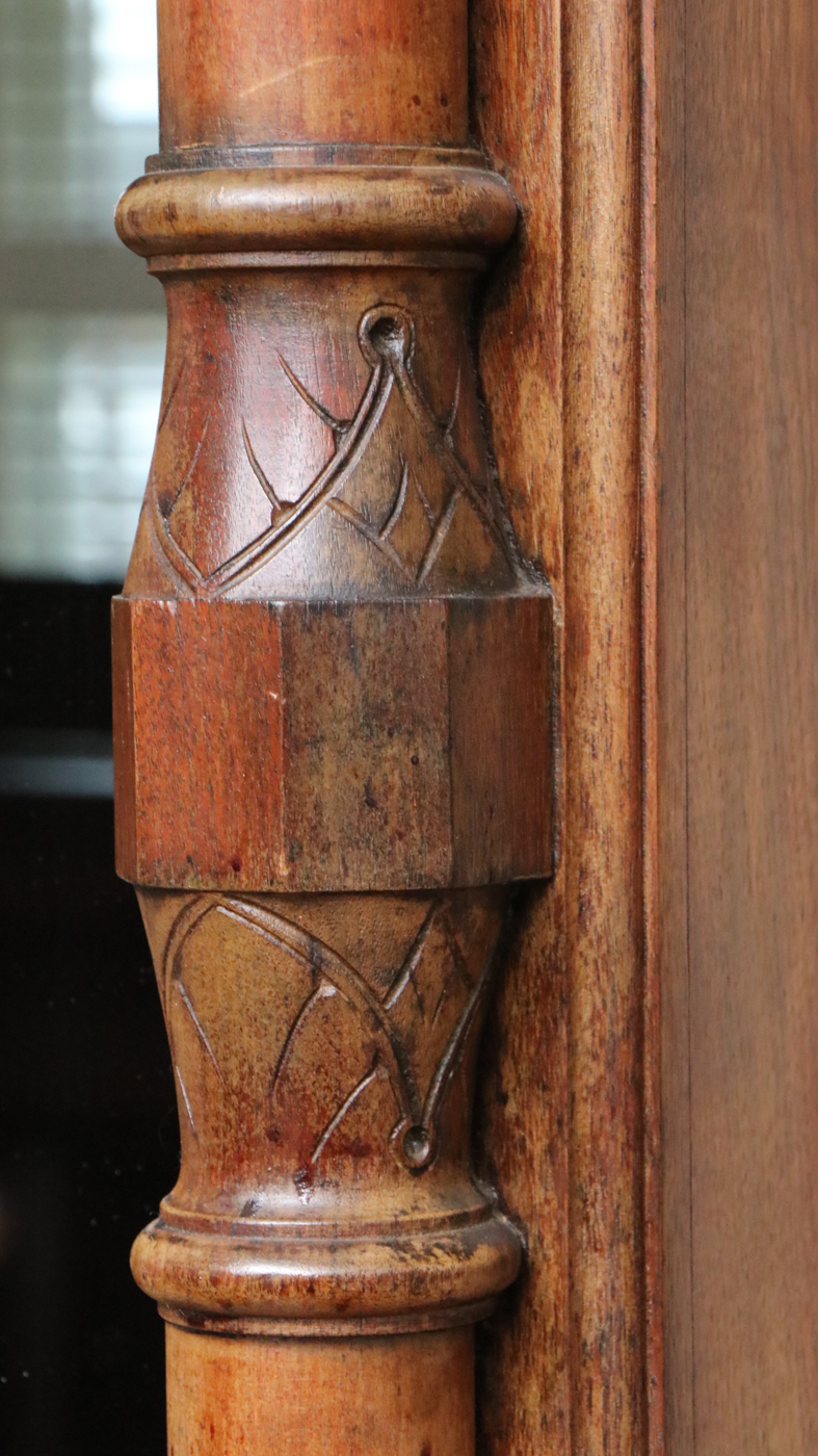 Victorian Walnut Renaissance Revival Pier Mirror with Marble Base, Late 19th C.