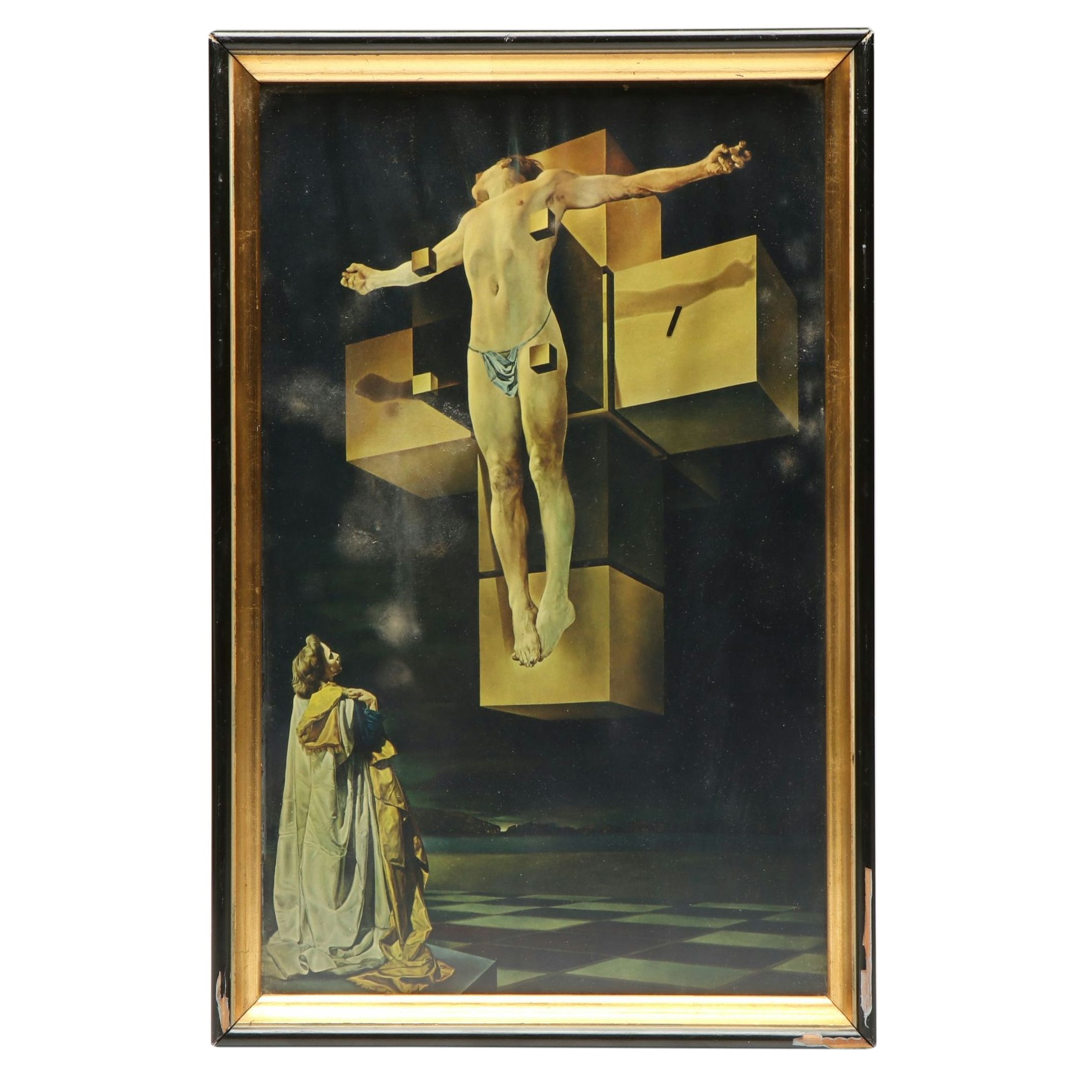 After Salvador Dalí Framed Print "Crucifixion (Corpus Hypercubus)," 1960s