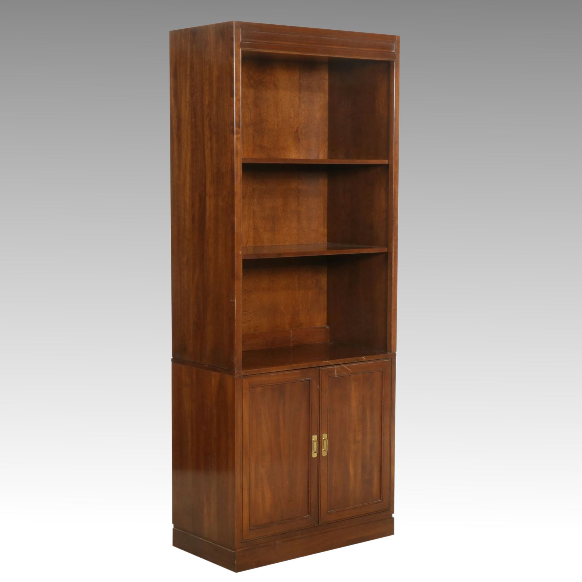 Ethan Allen Cherry Cabinet and Shelf Unit, Late 20th Century