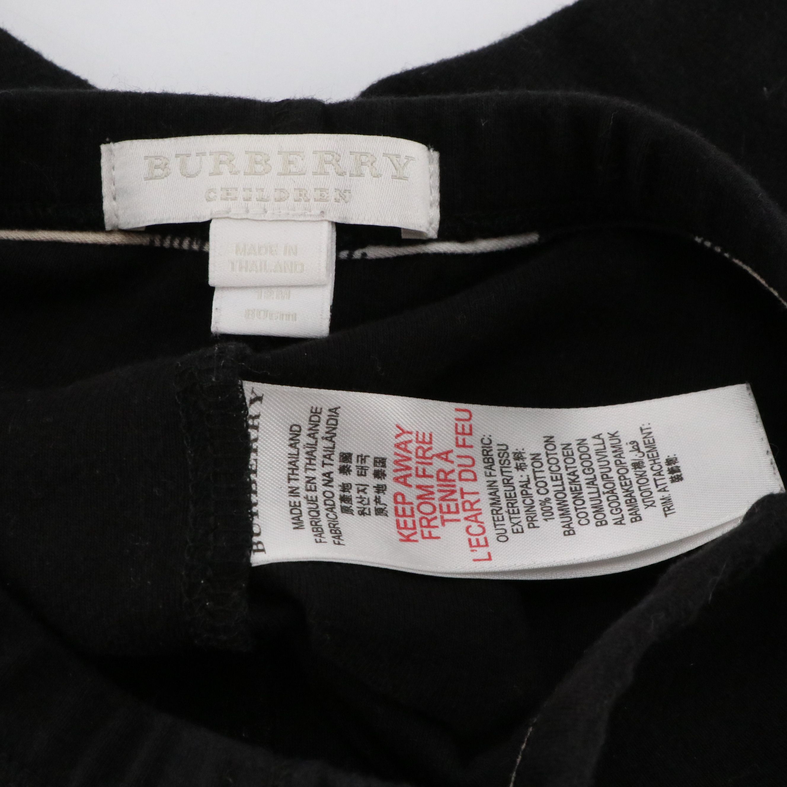 Burberry Children Cotton Set with Nova Check Details