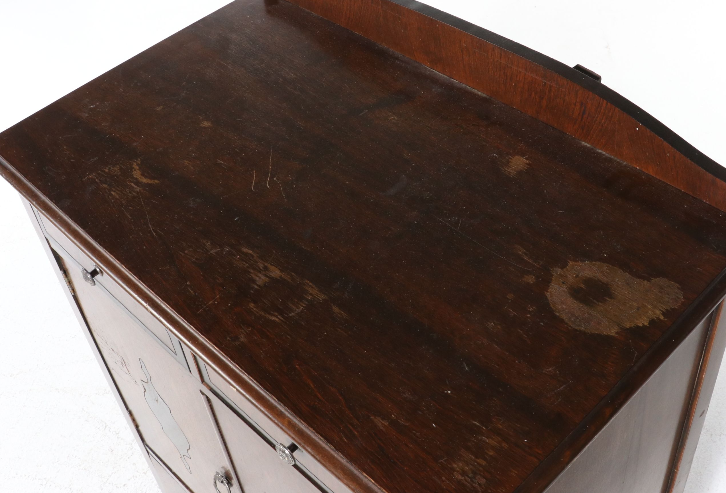 Late Victorian Walnut and Burl Veneer Chifferobe