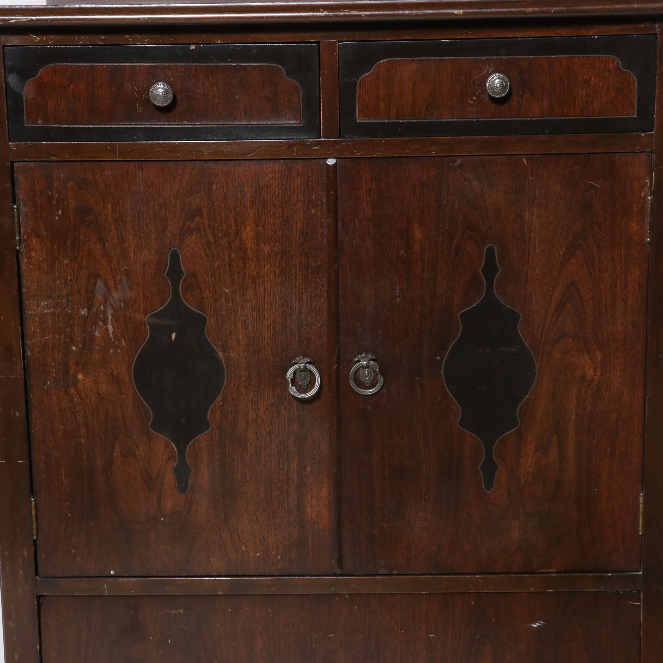 Late Victorian Walnut and Burl Veneer Chifferobe