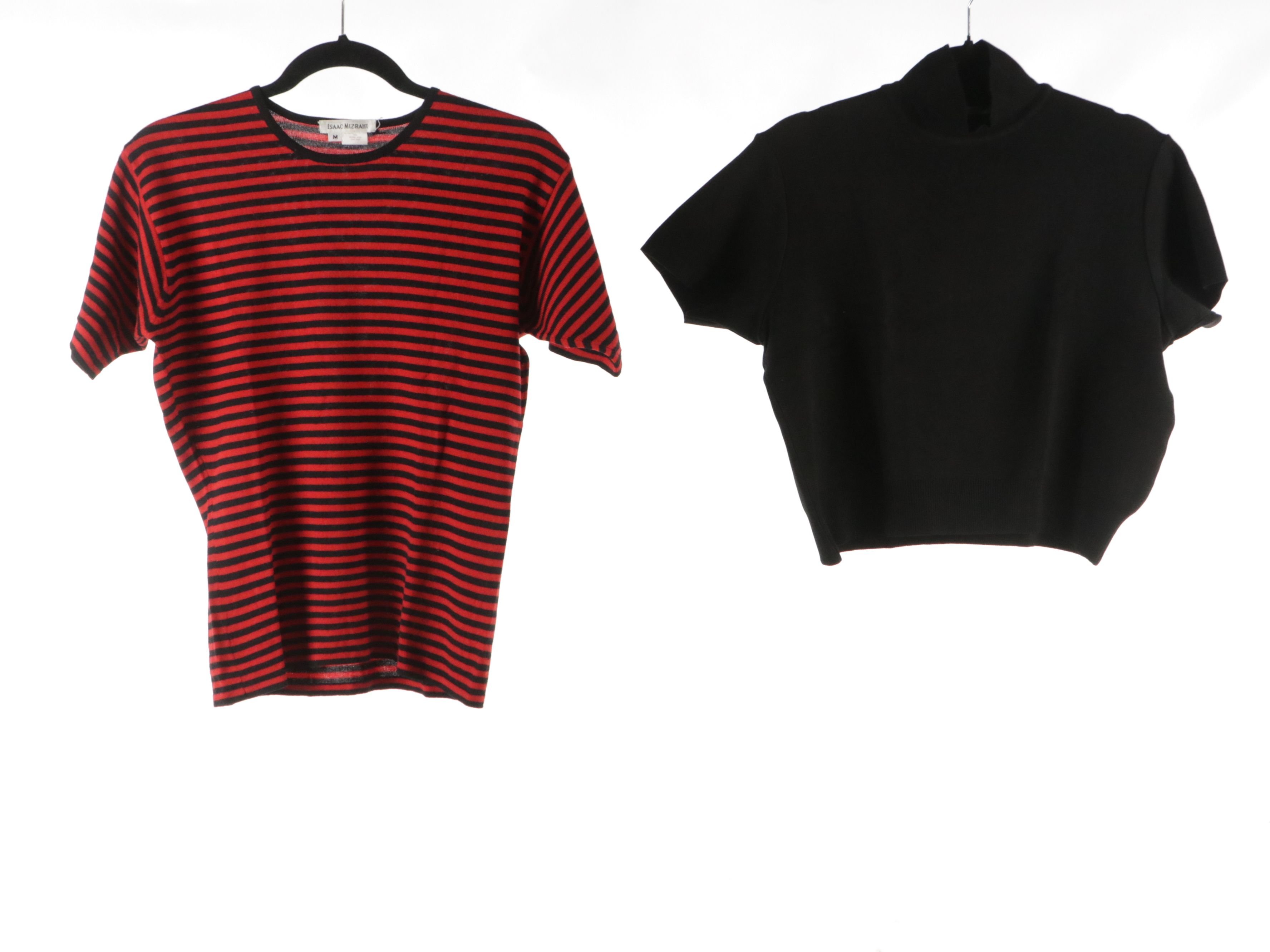 Isaac Mizrahi Knit Short Sleeve Sweaters, DKNY Cotton and Wool Knit Sweaters