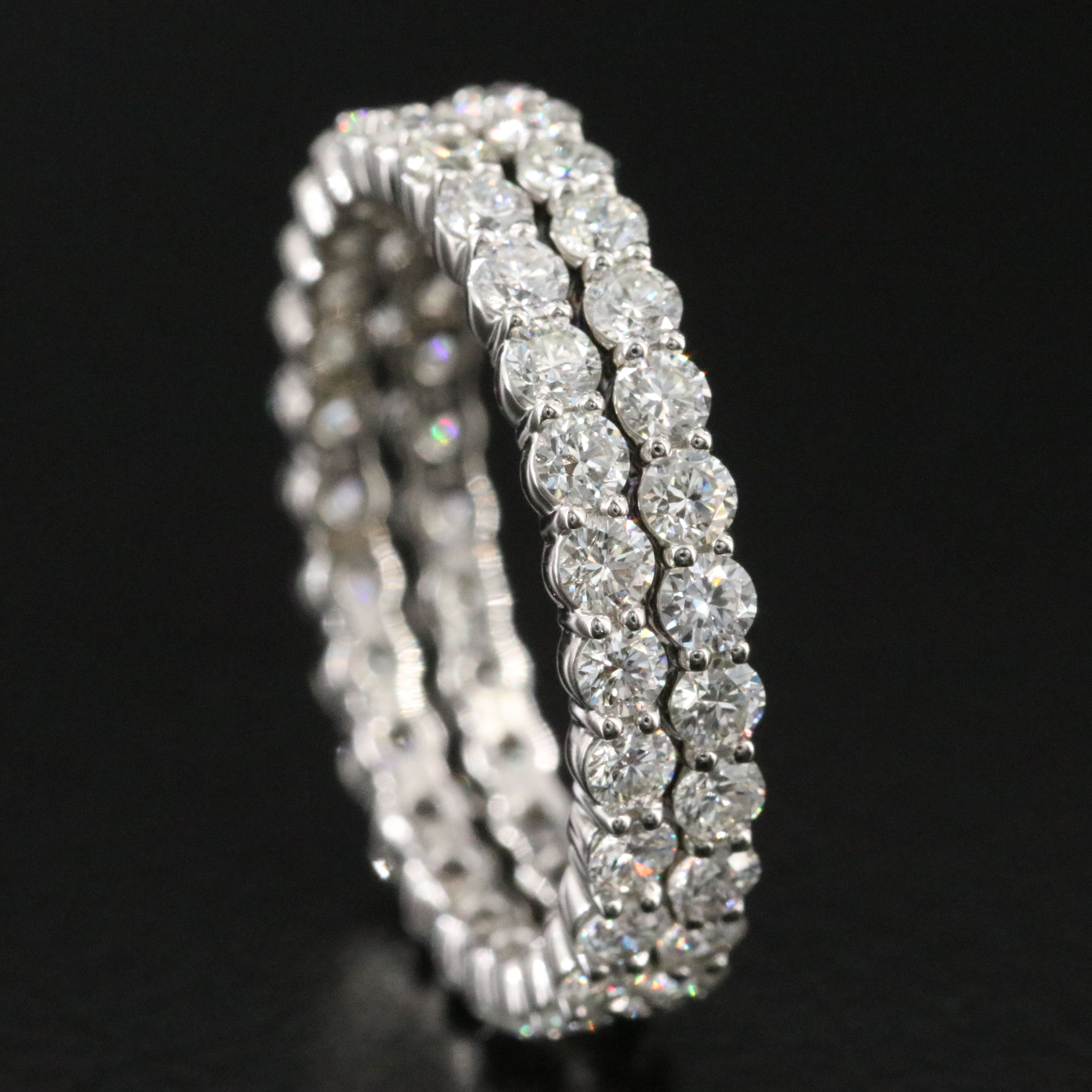 Platinum 1.92 CTW Diamond Eternity Stacking Bands