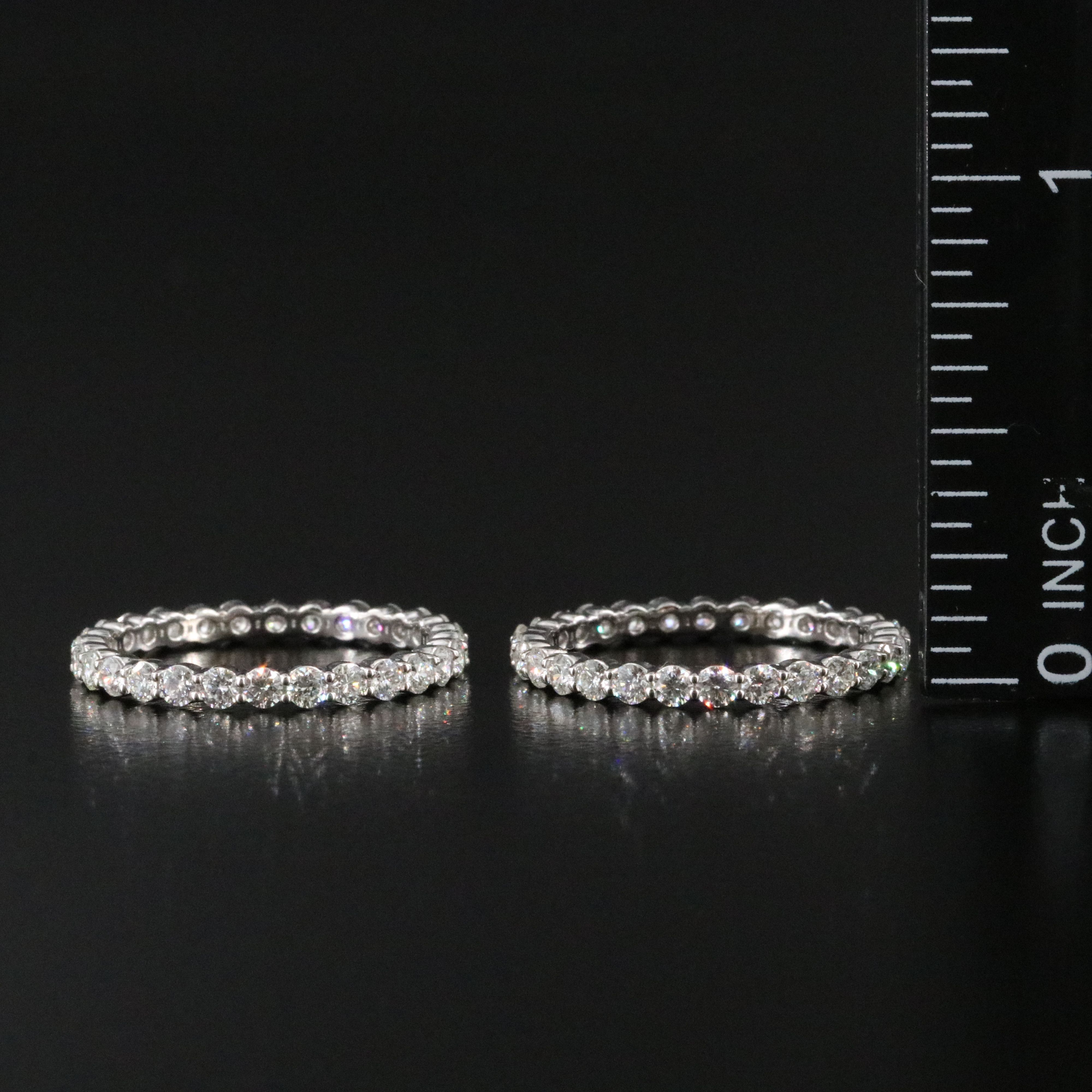 Platinum 1.92 CTW Diamond Eternity Stacking Bands