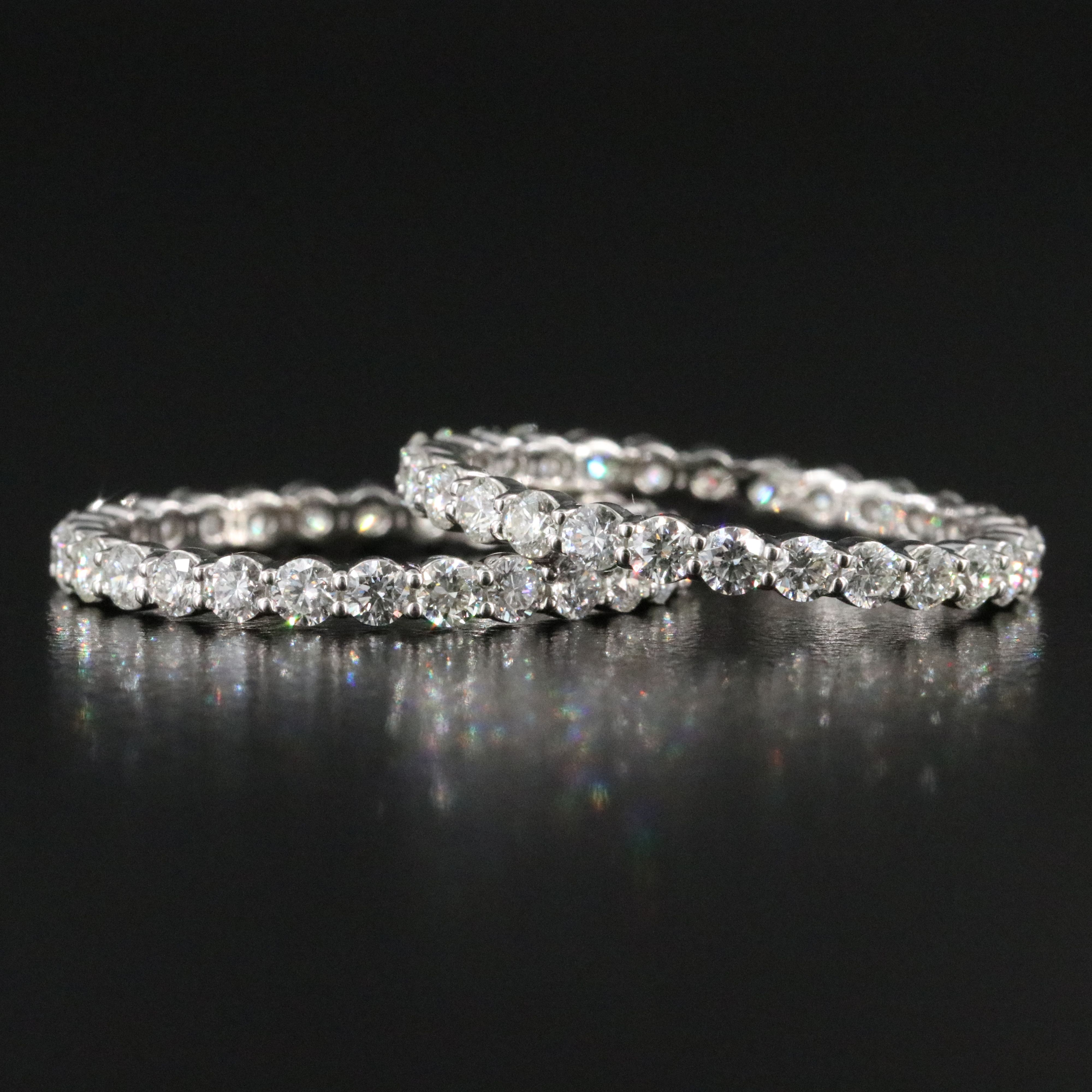 Platinum 1.92 CTW Diamond Eternity Stacking Bands