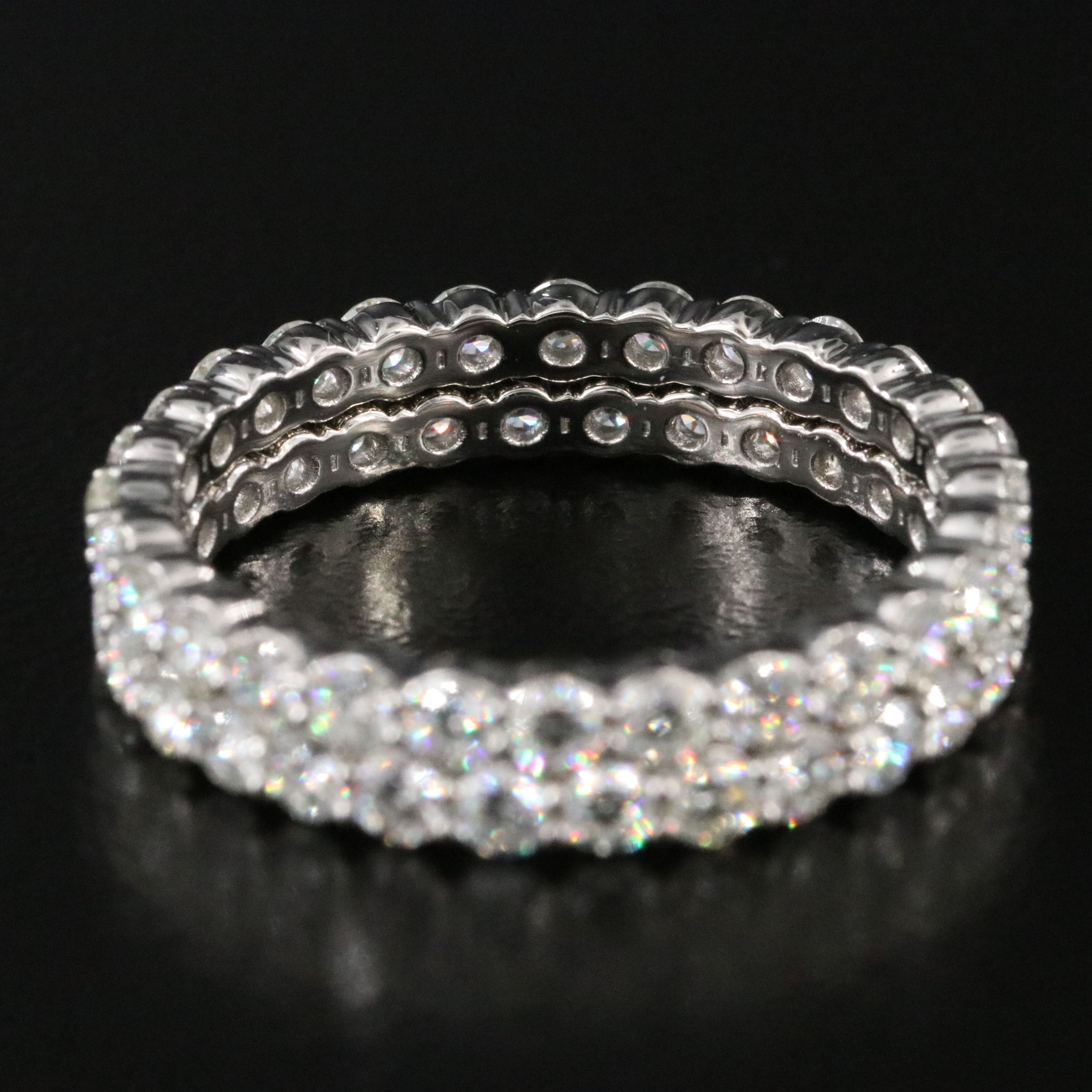Platinum 1.92 CTW Diamond Eternity Stacking Bands