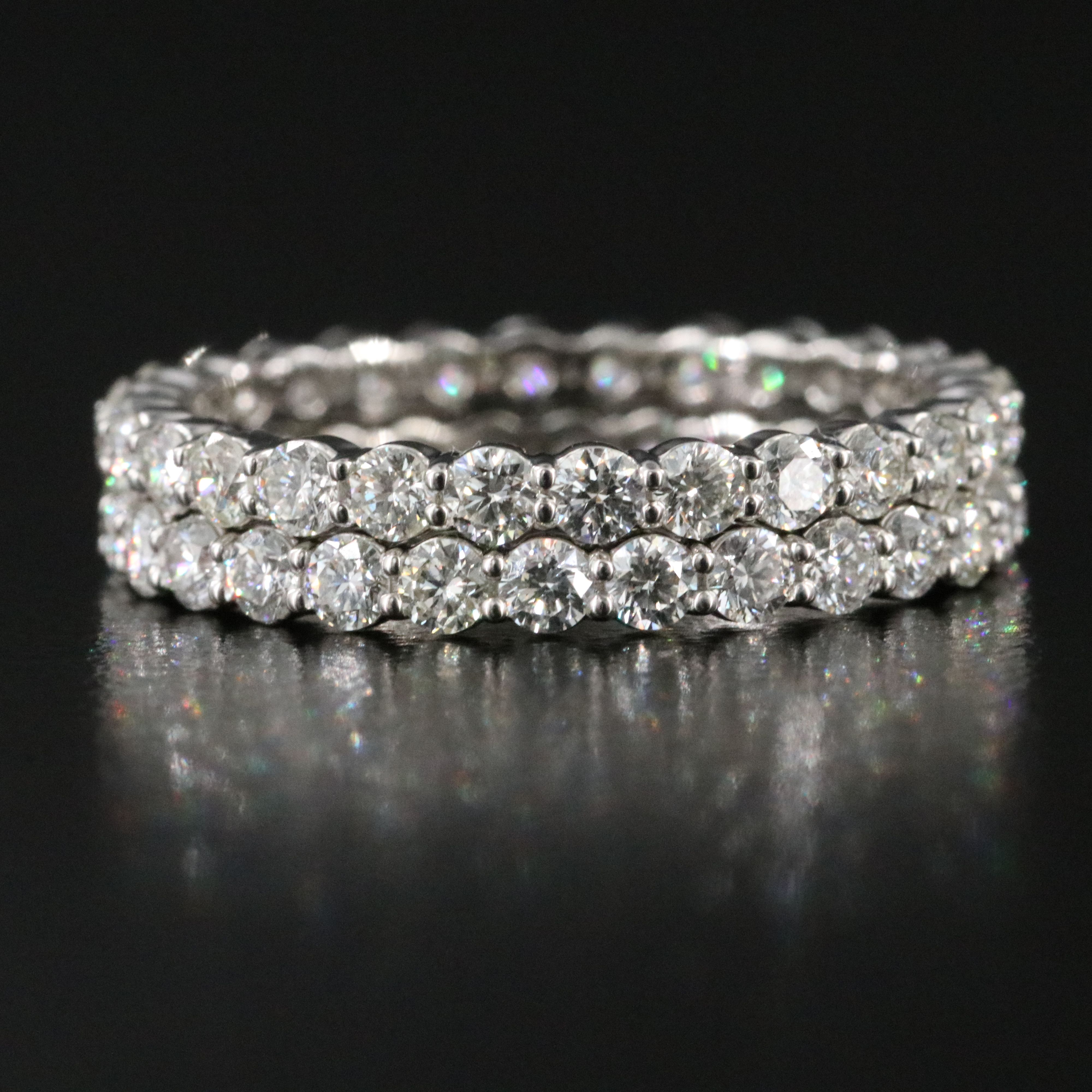 Platinum 1.92 CTW Diamond Eternity Stacking Bands
