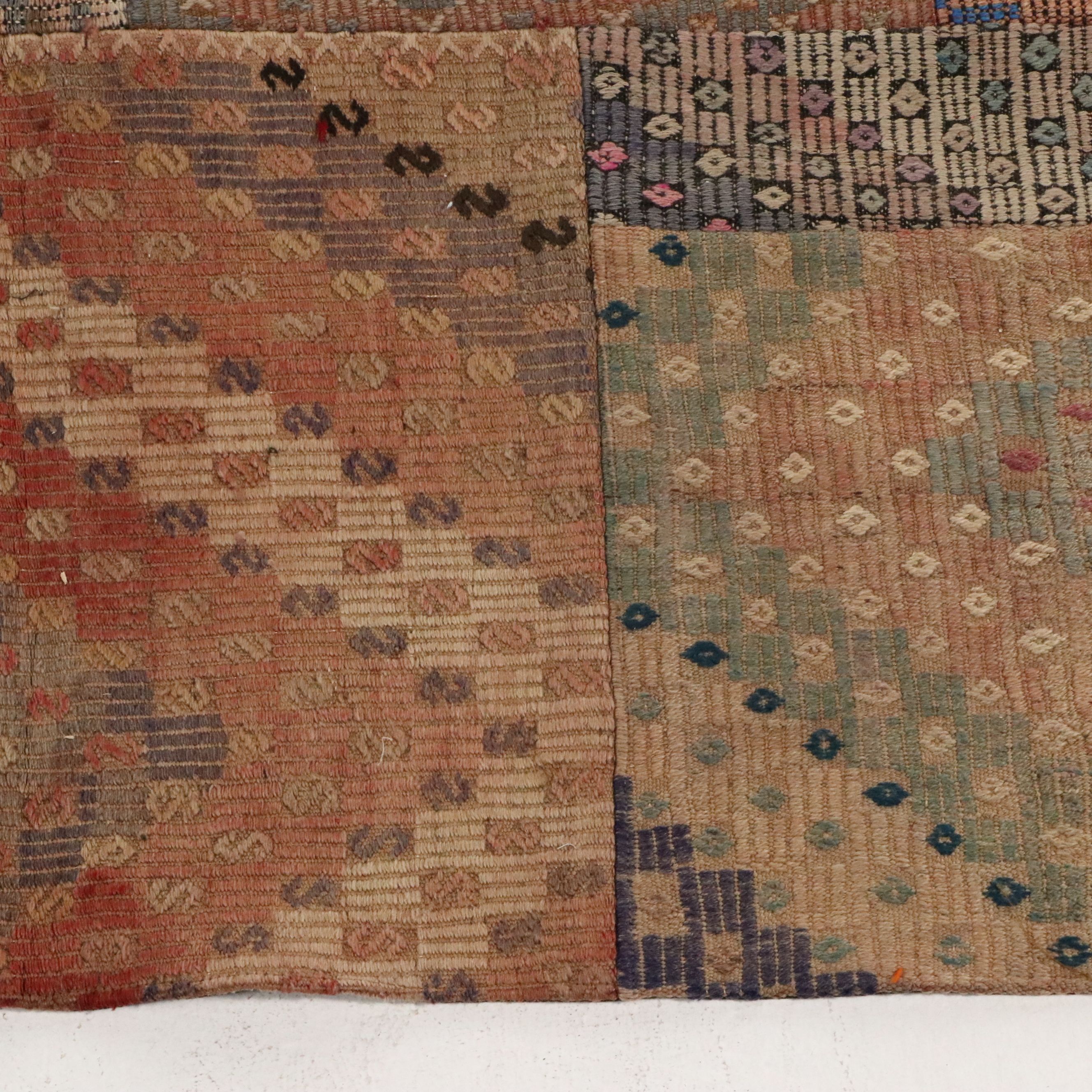 6'9 x 9'9 Mixed Process Patchwork Turkish Kilim Cicim Area Rug