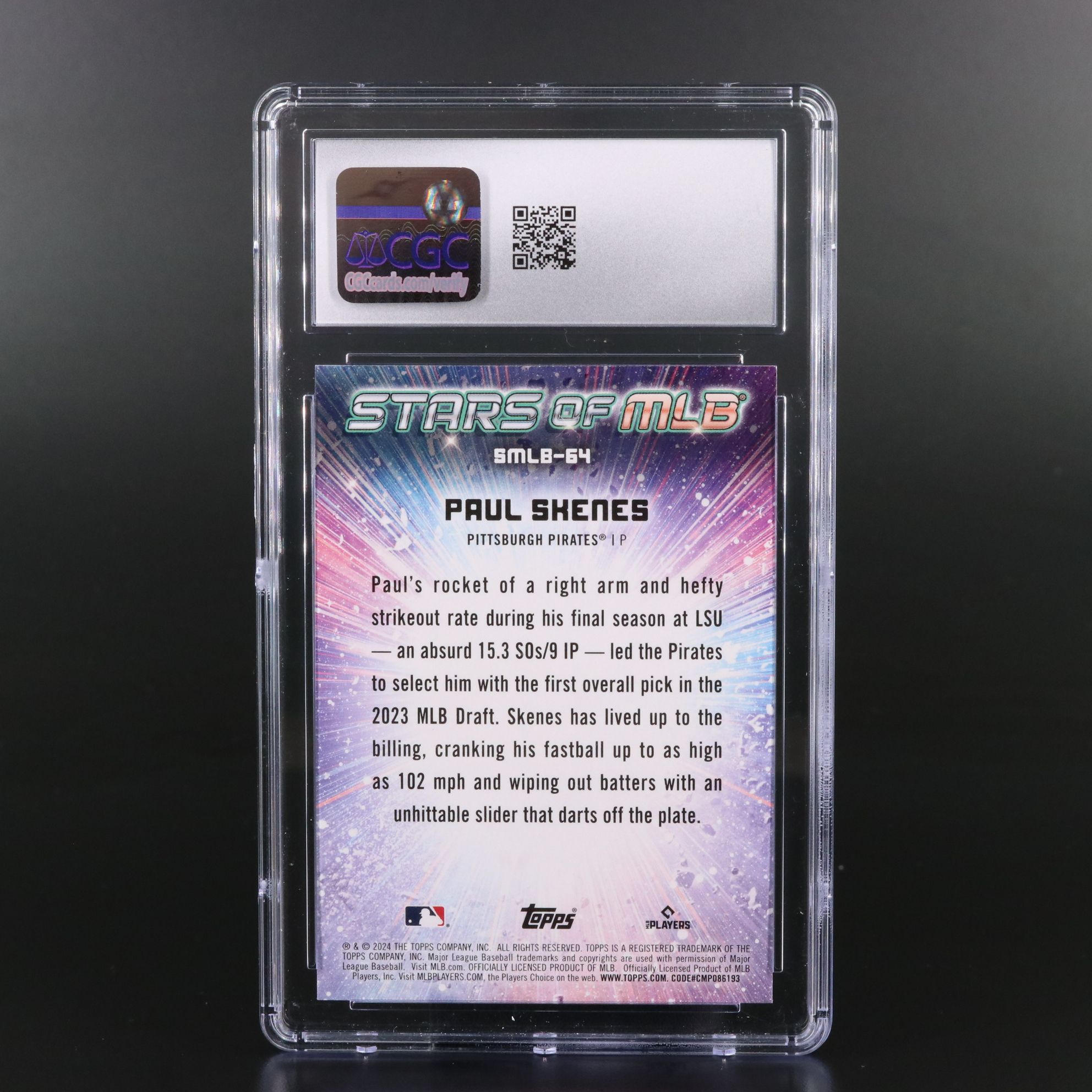 2024 Topps Update Paul Skenes Stars of MLB Rookie Card Graded CGC 10