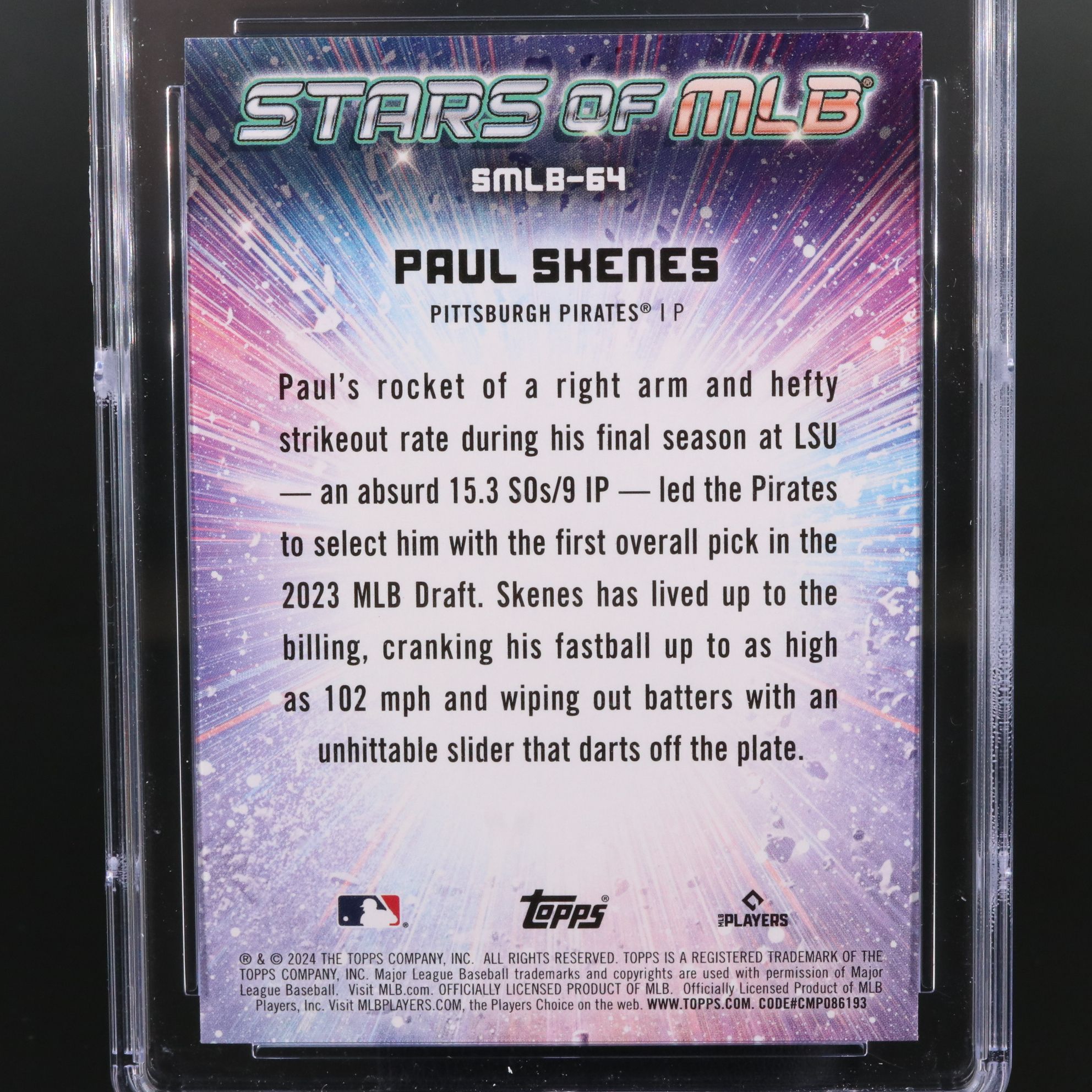 2024 Topps Update Paul Skenes Stars of MLB Rookie Card Graded CGC 10
