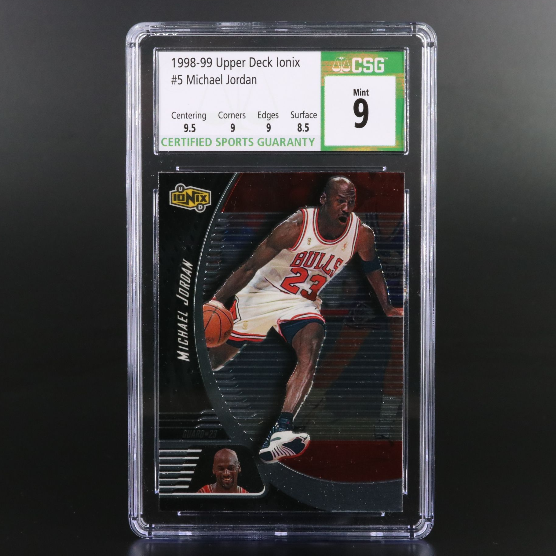 1998-99 Upper Deck Ionix Michael Jordan Chicago Bulls Card Graded CSG 9