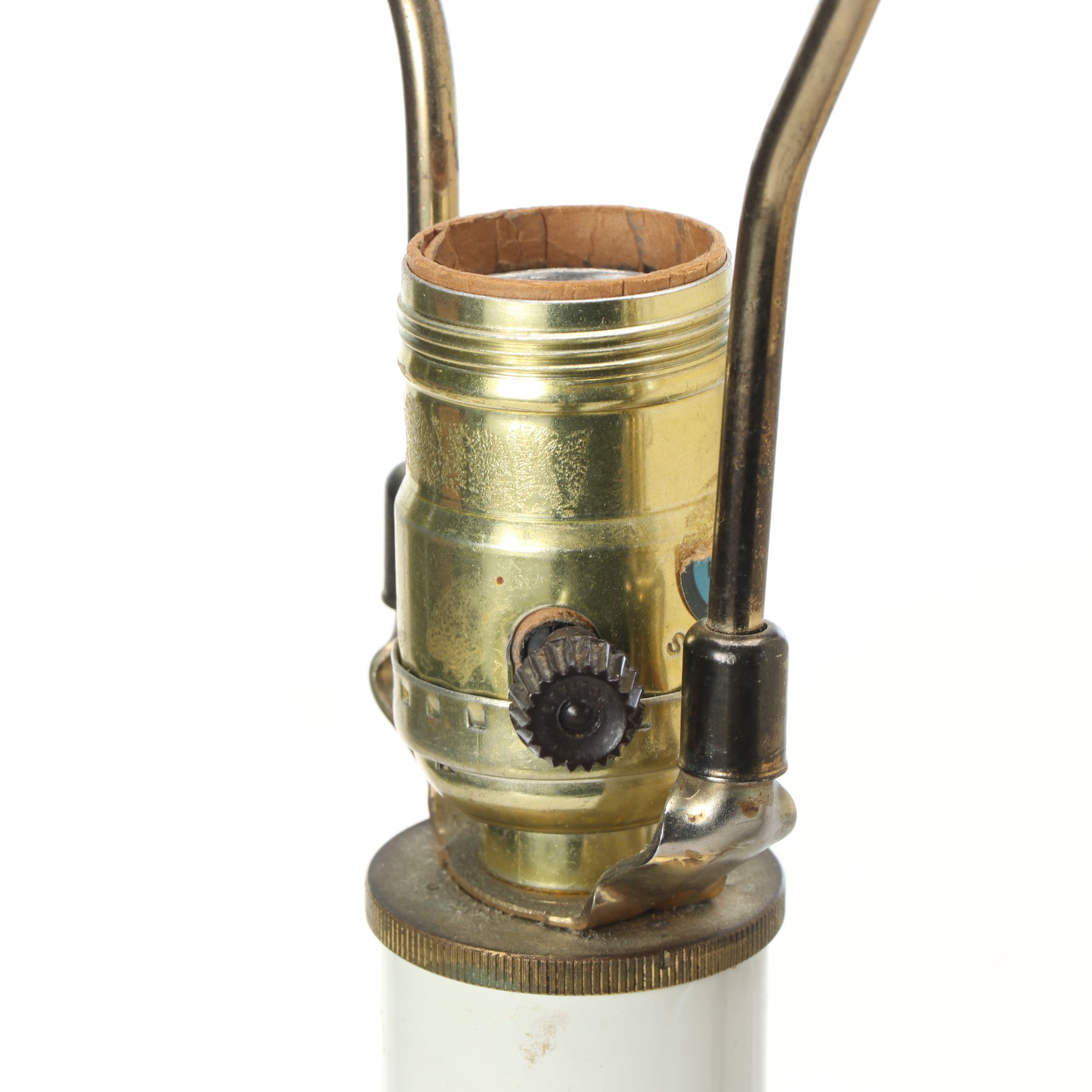 Neoclassical Style Cast Spelter Table Lamp with Other Brass Finish Turned Lamps