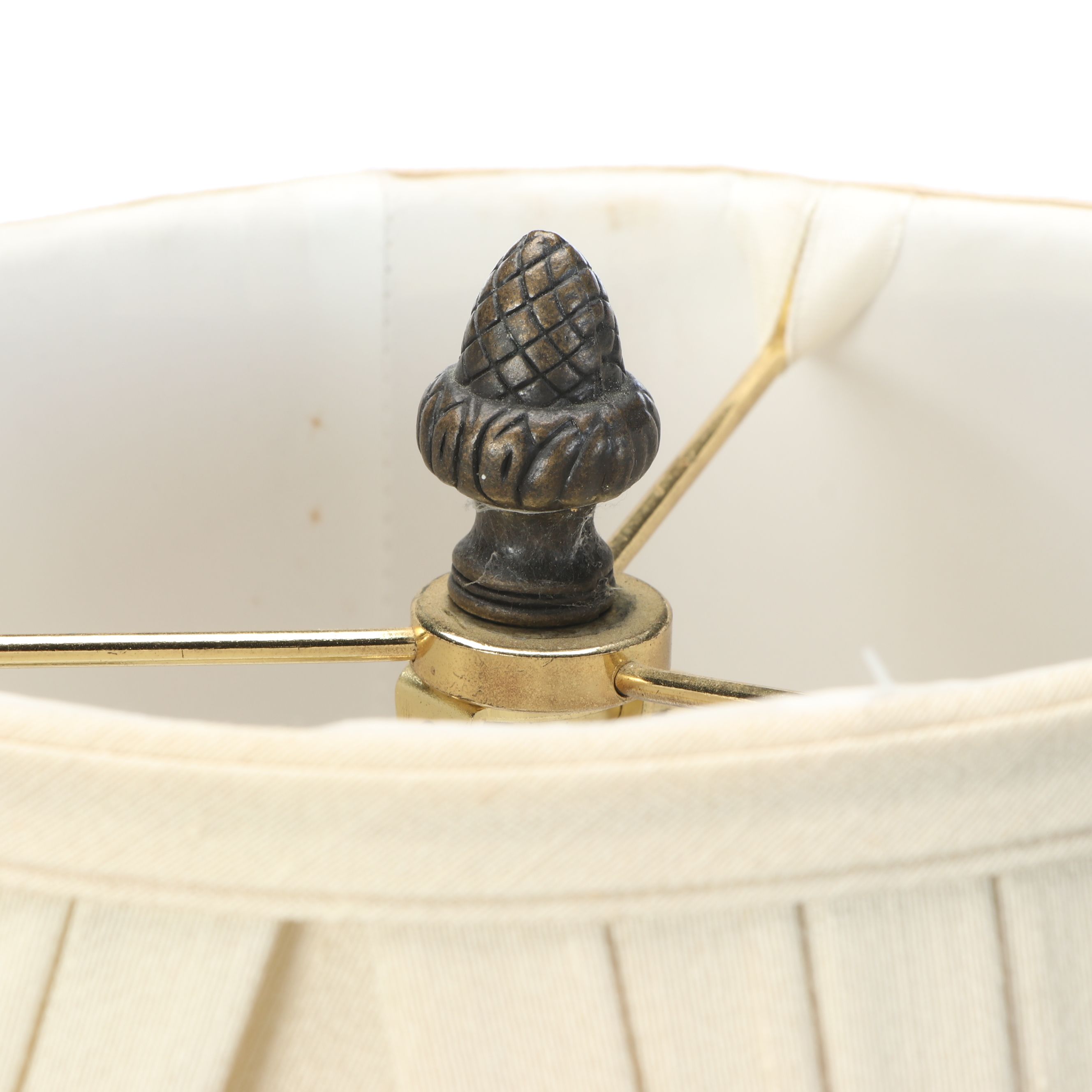 Neoclassical Style Cast Spelter Table Lamp with Other Brass Finish Turned Lamps