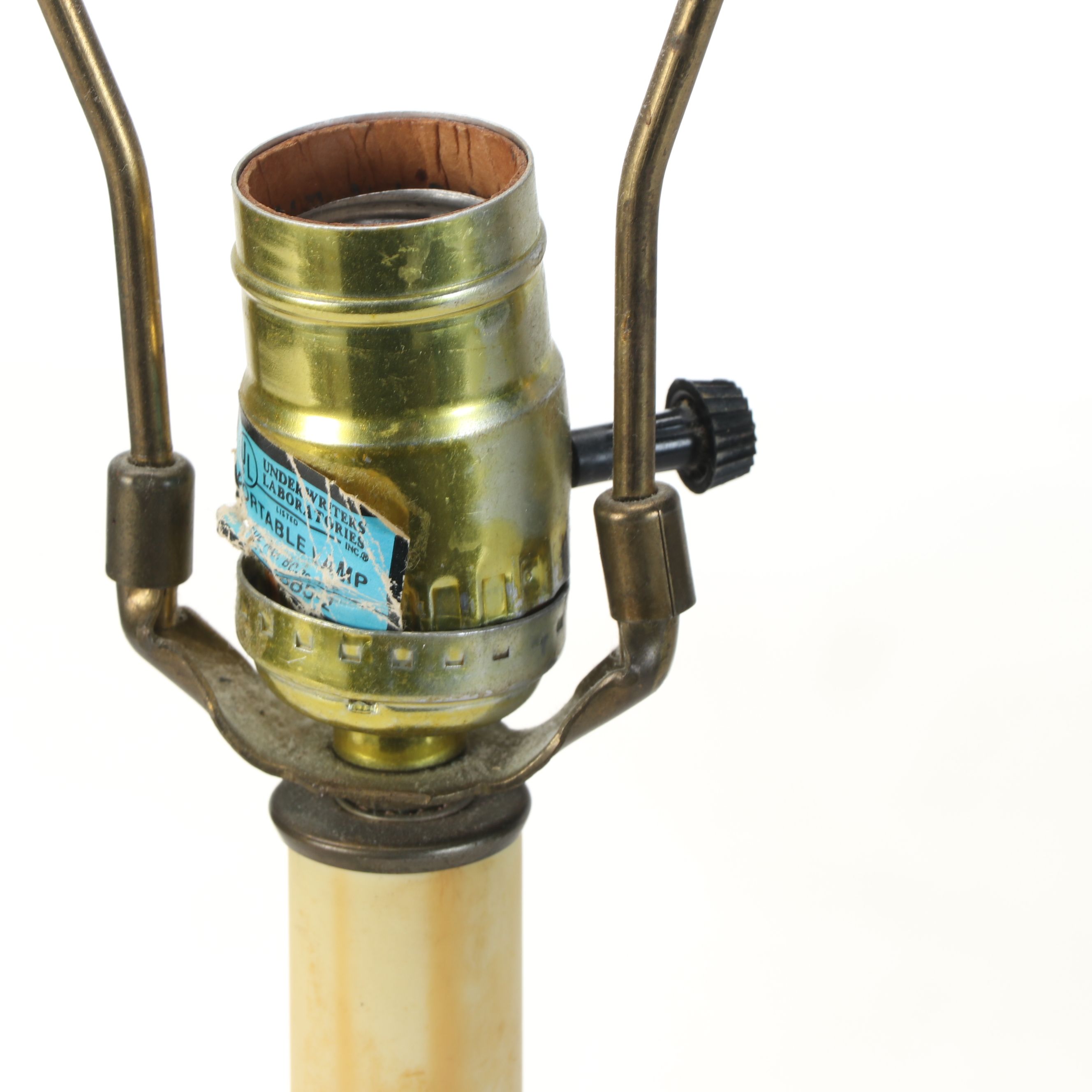 Neoclassical Style Cast Spelter Table Lamp with Other Brass Finish Turned Lamps