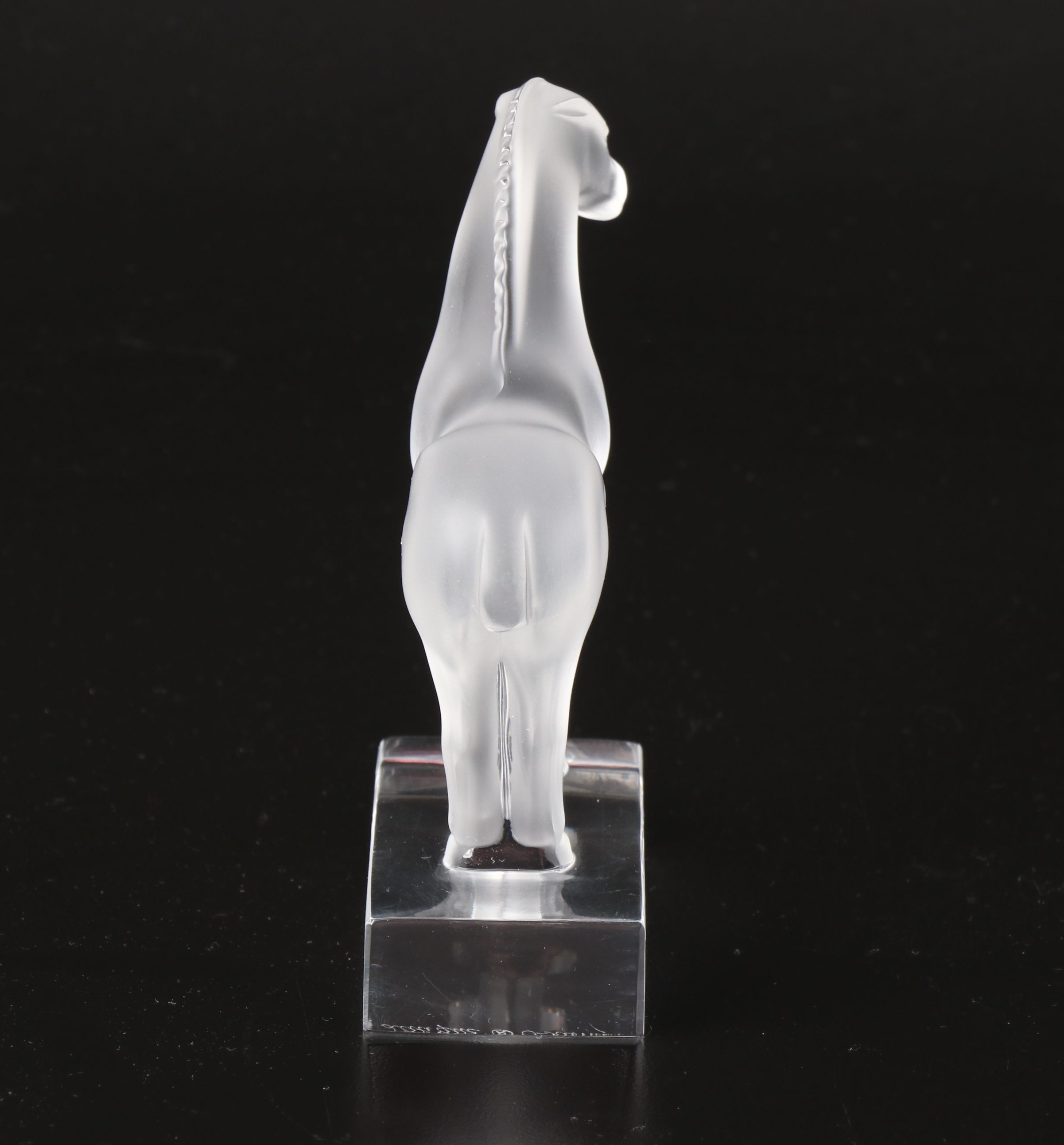 Lalique "Cheval Tang" Frosted and Clear Crystal Horse Figurine