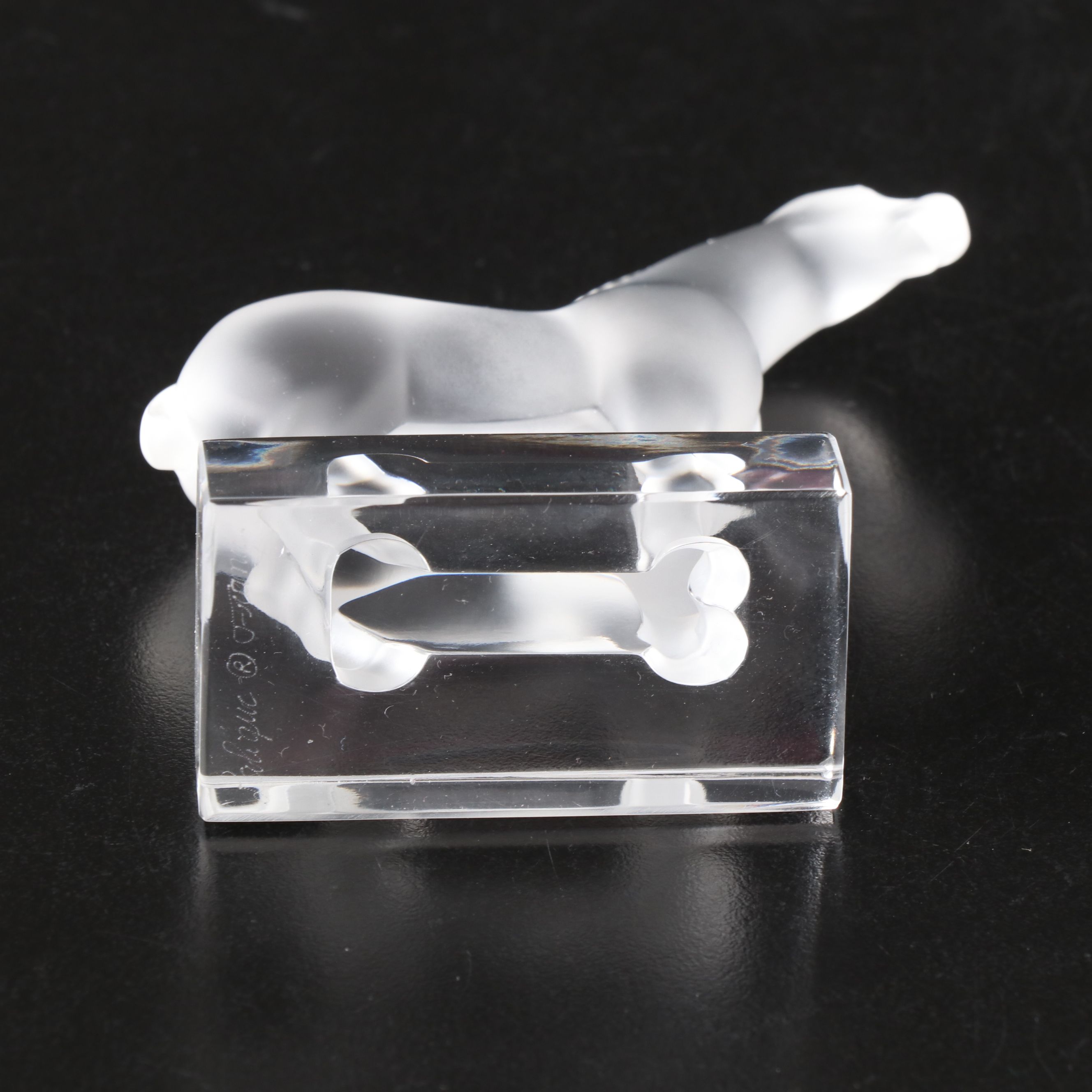 Lalique "Cheval Tang" Frosted and Clear Crystal Horse Figurine