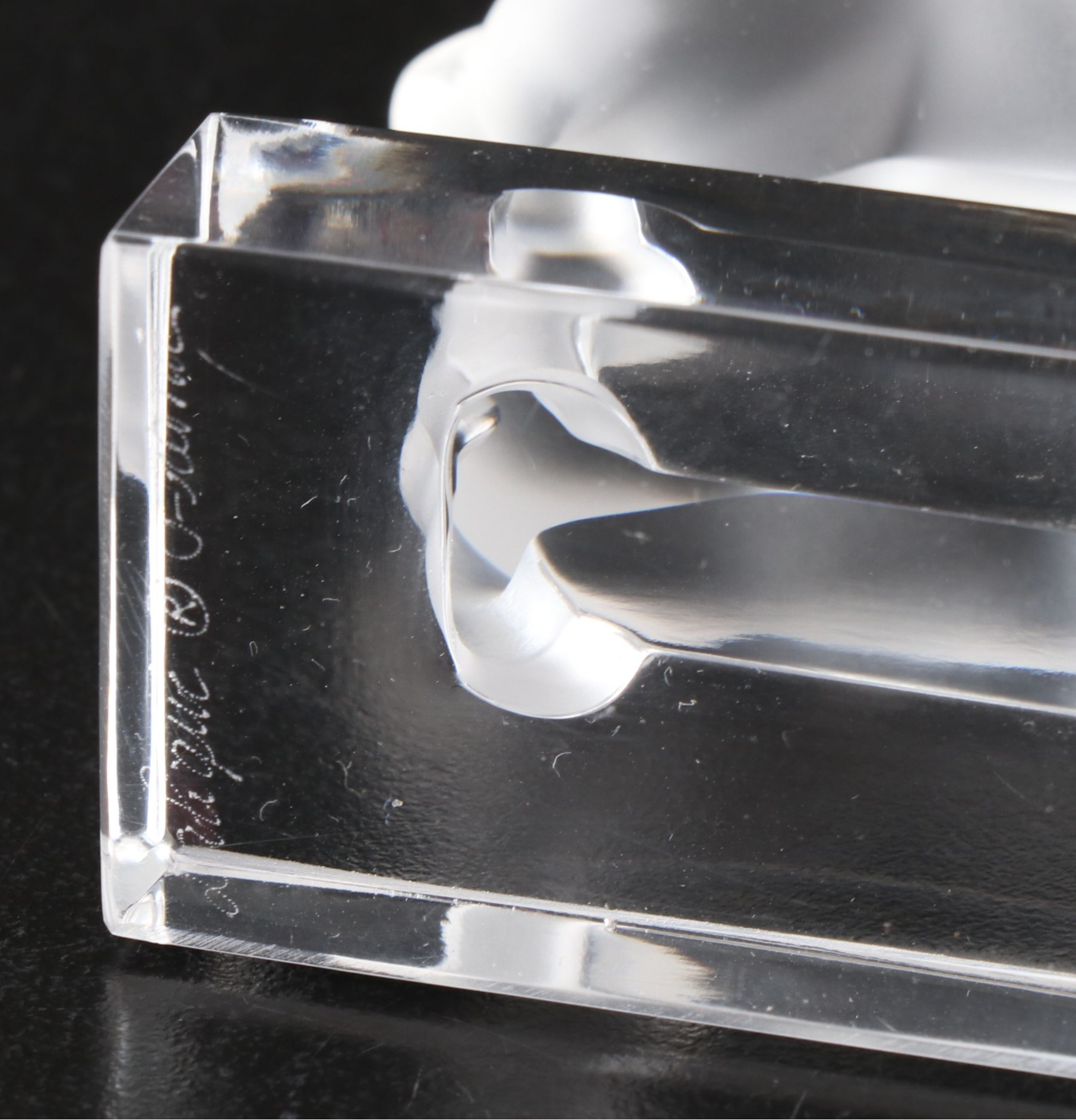 Lalique "Cheval Tang" Frosted and Clear Crystal Horse Figurine