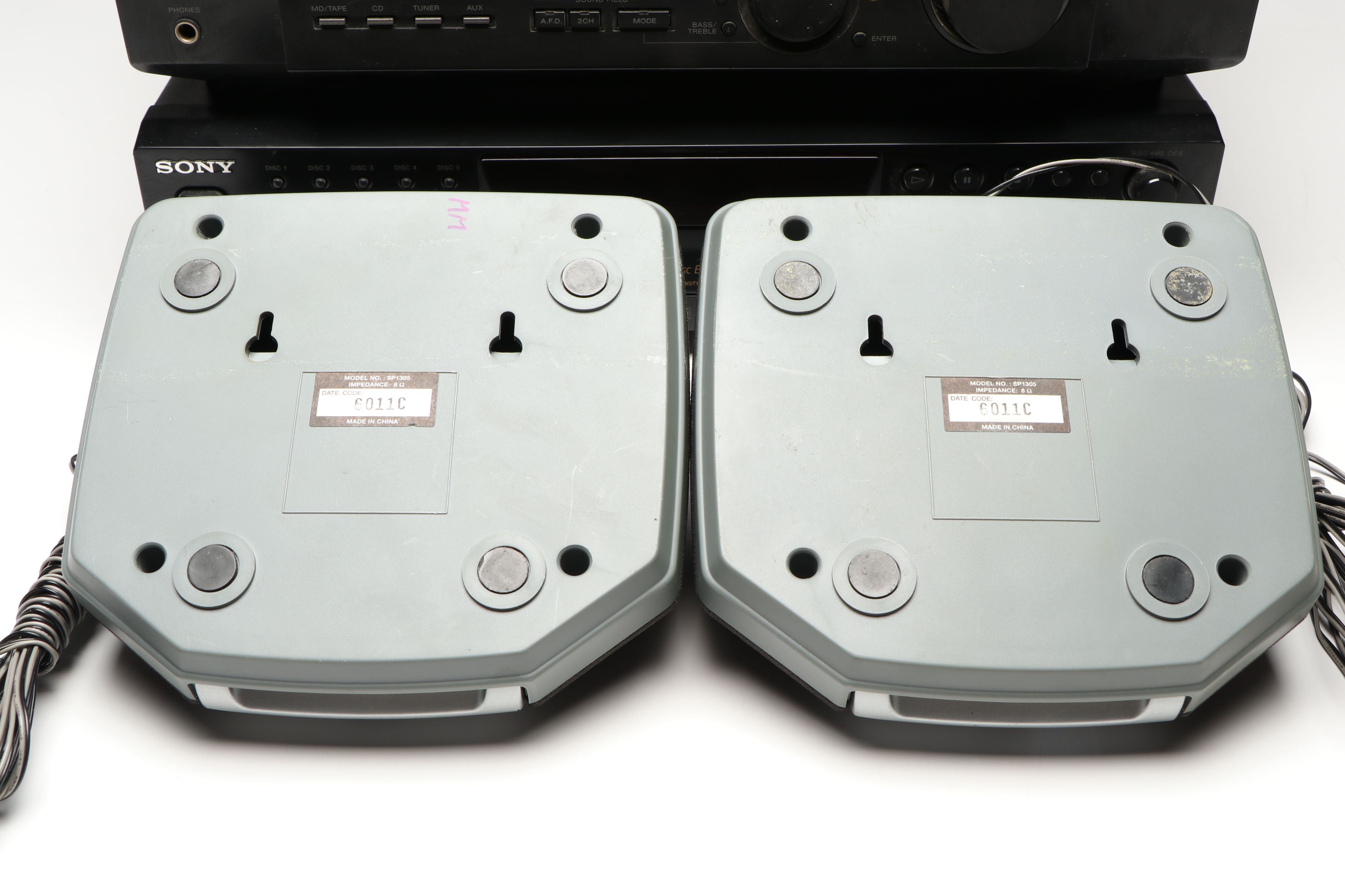 Sony 5 CD Changer and Sony A/V Control Center with RCA Speakers