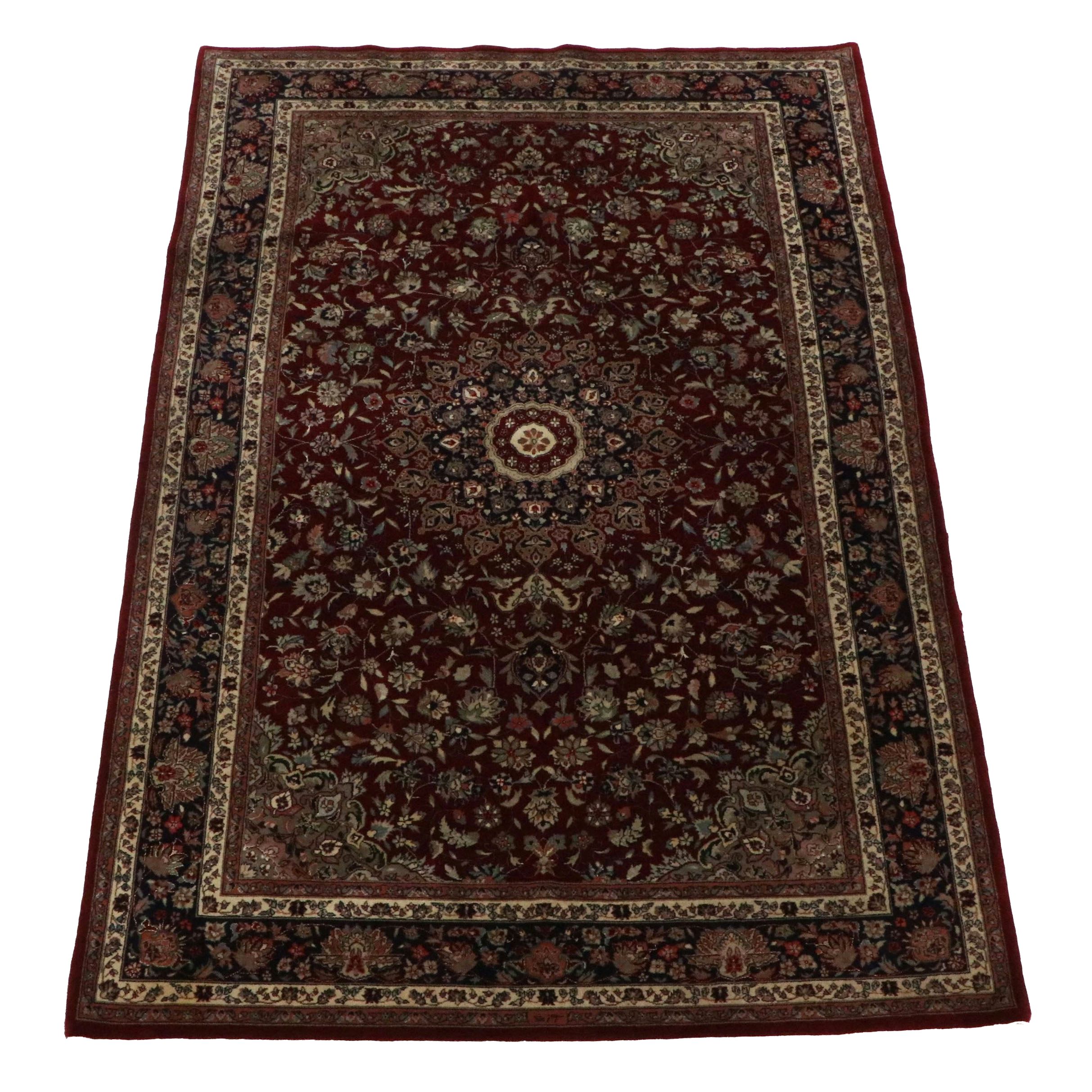 5'10 x 9' Hand-Knotted Persian Kashan Area Rug