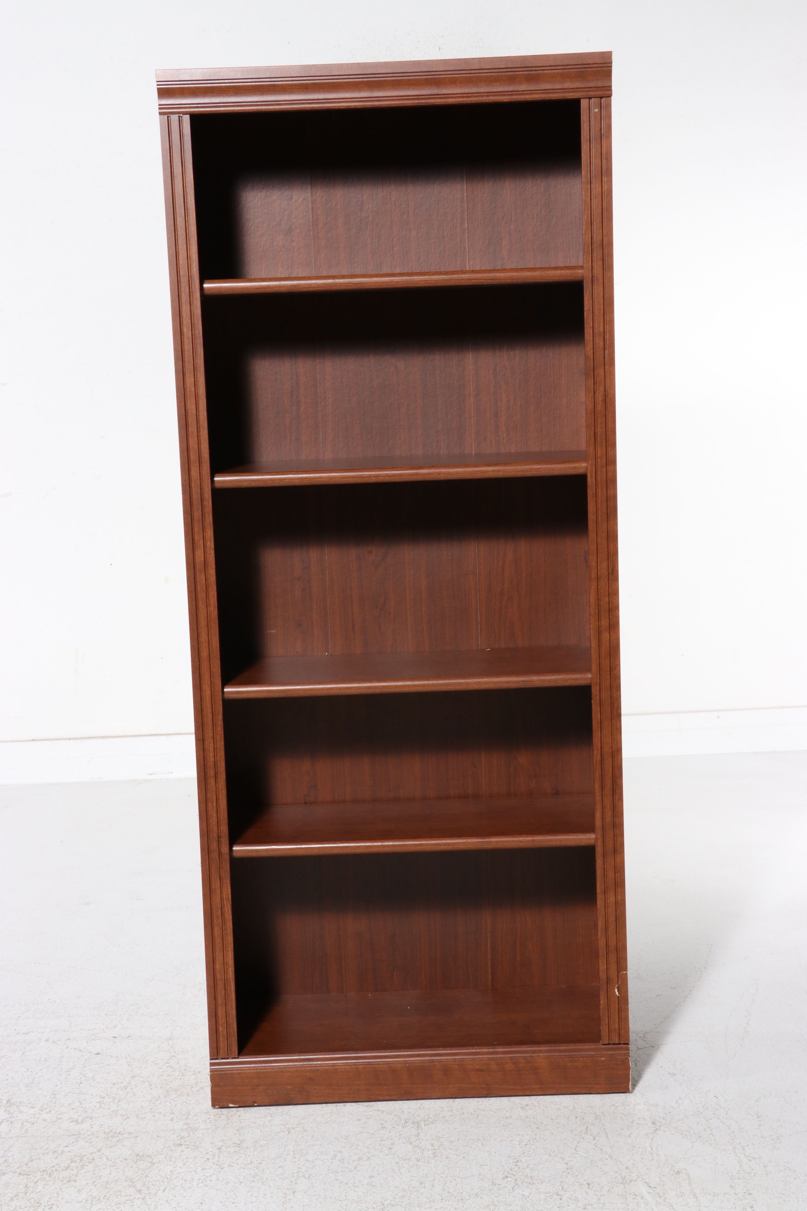 Pair of Contemporary Wood-Grain Laminate Bookcases, 21st Century