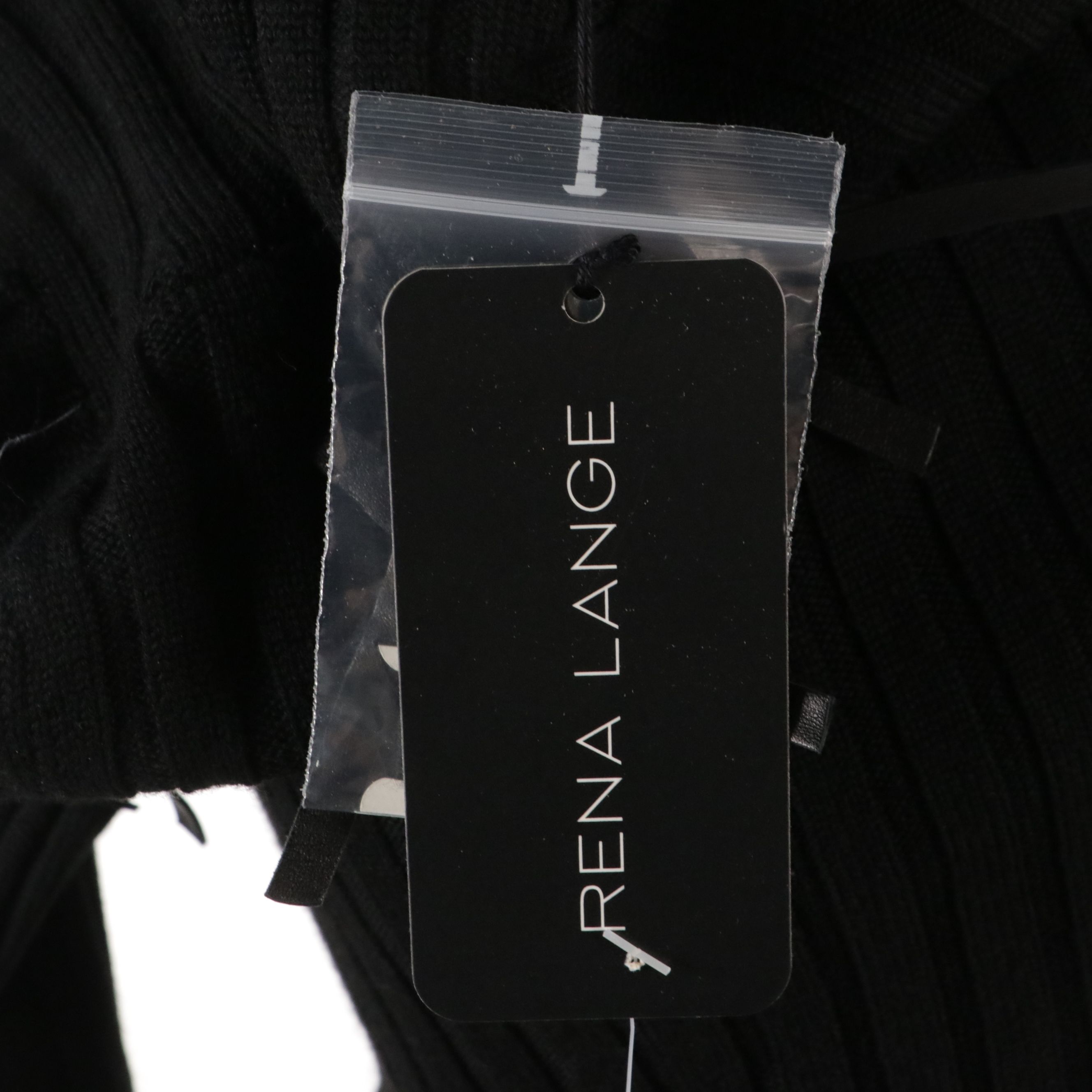 TSE Black Cashmere Cable Knit Turtleneck, Rena Lange Ribbed Wool Bow Sweater