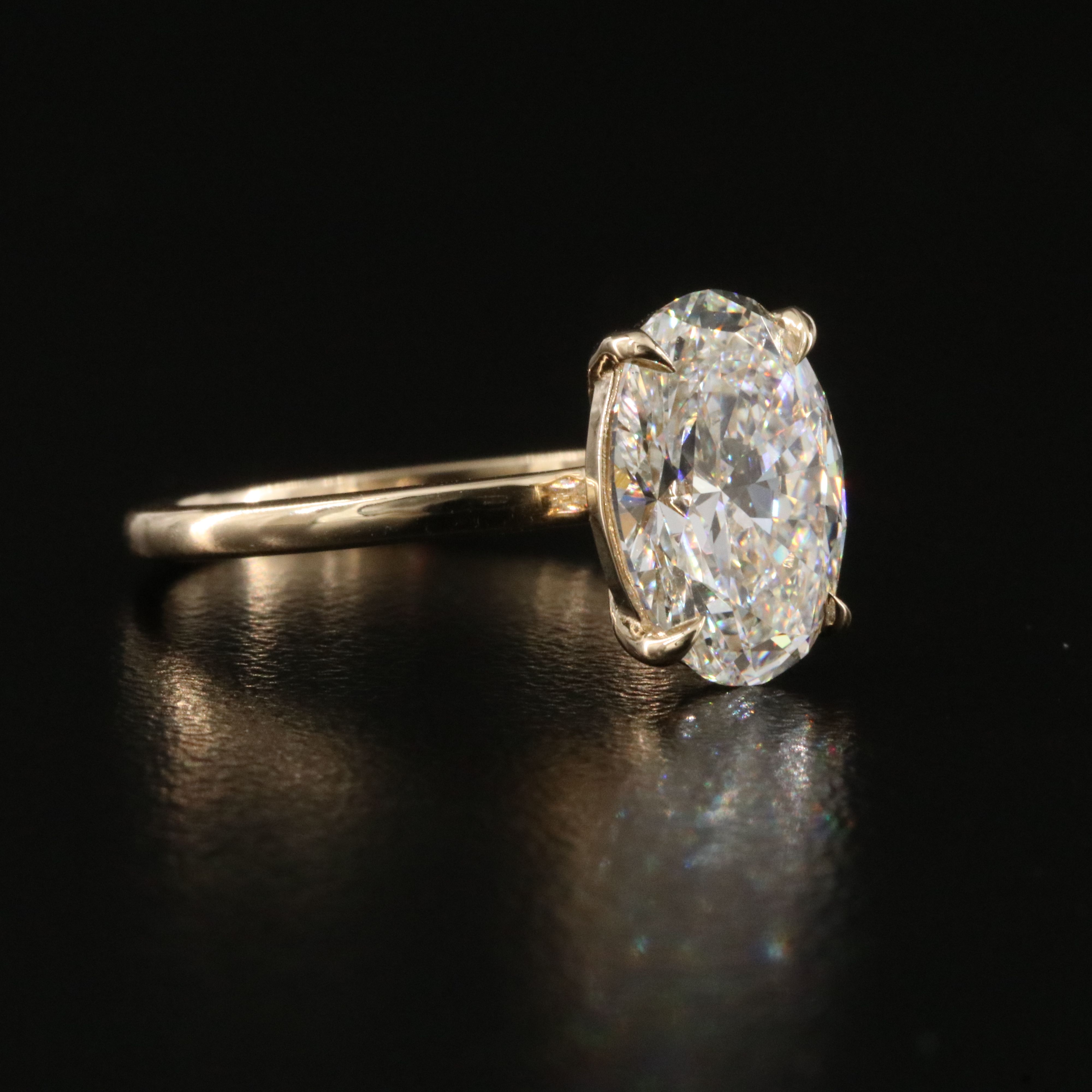 14K 3.01 CT Lab Grown Diamond Solitaire Ring with IGI Report