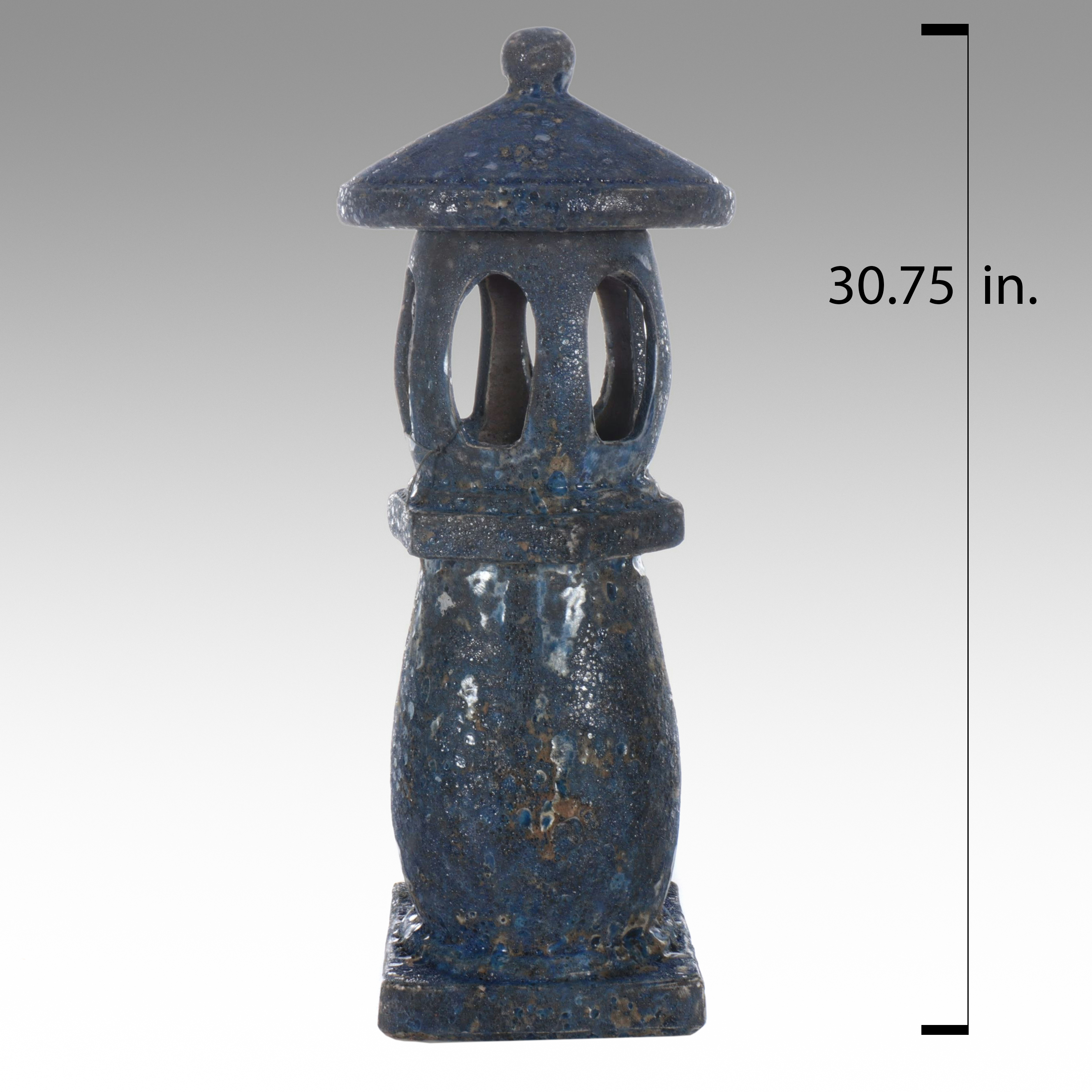 Japanese Style Painted Stoneware Outdoor Pagoda Lantern