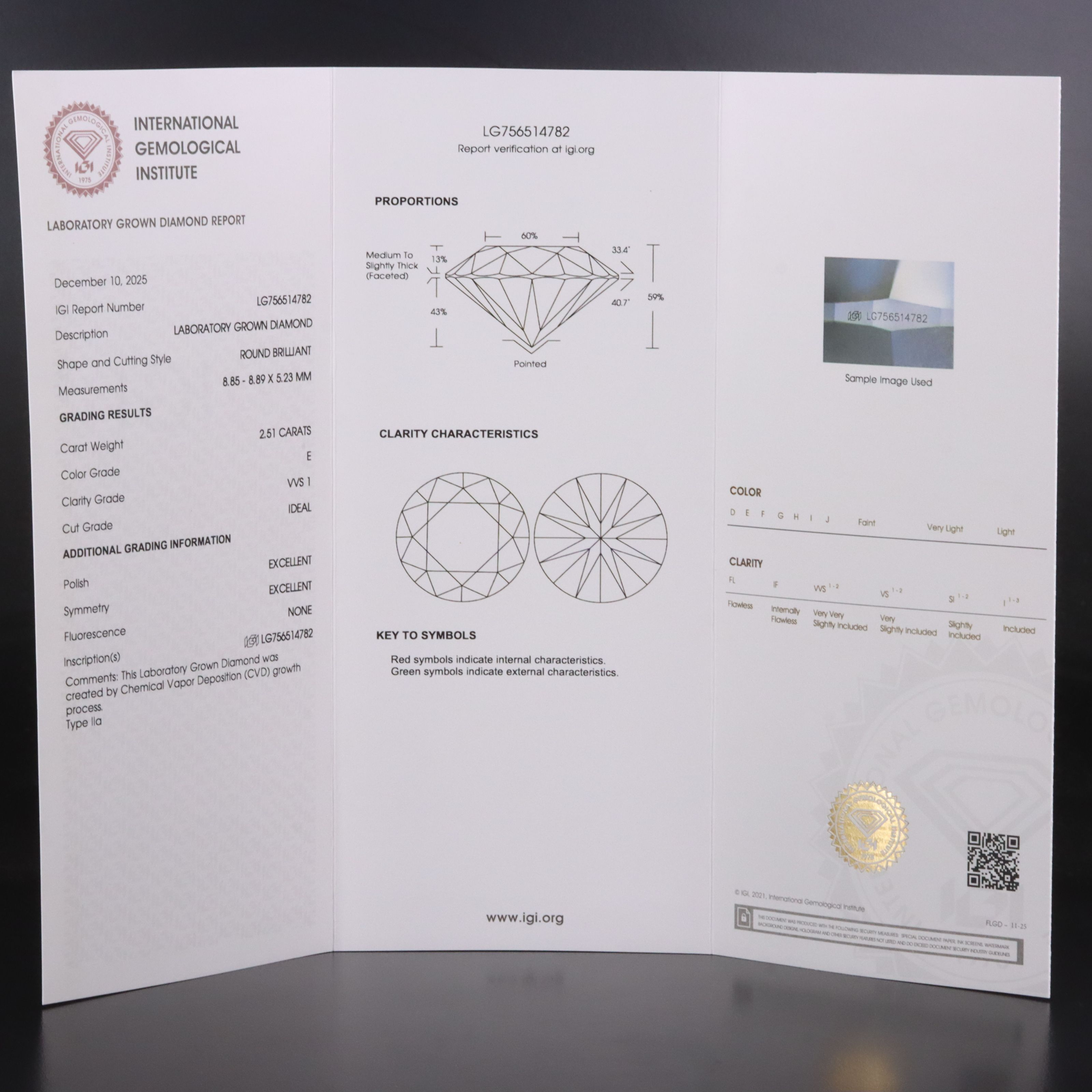 18K 4.85 CTW Lab Grown Diamond Ring with IGI Report