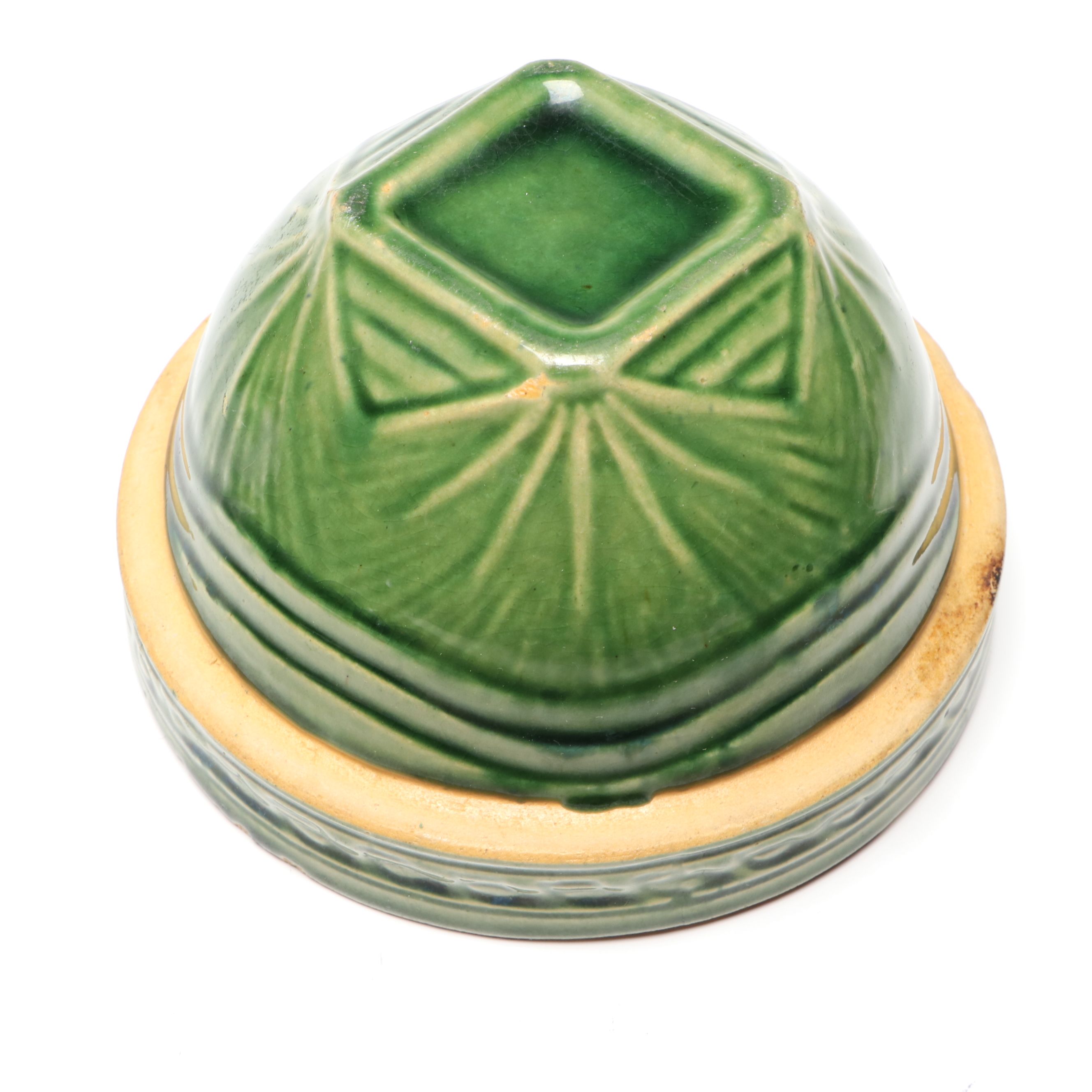 McCoy "Windowpane" with Other Green Stoneware Bowls, Early to Mid-20th C.