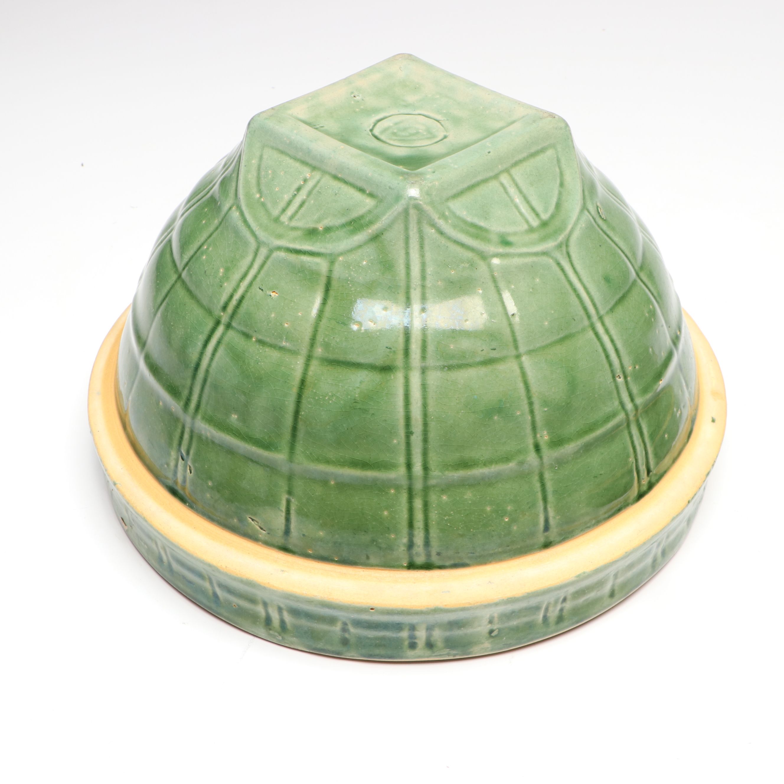 McCoy "Windowpane" with Other Green Stoneware Bowls, Early to Mid-20th C.