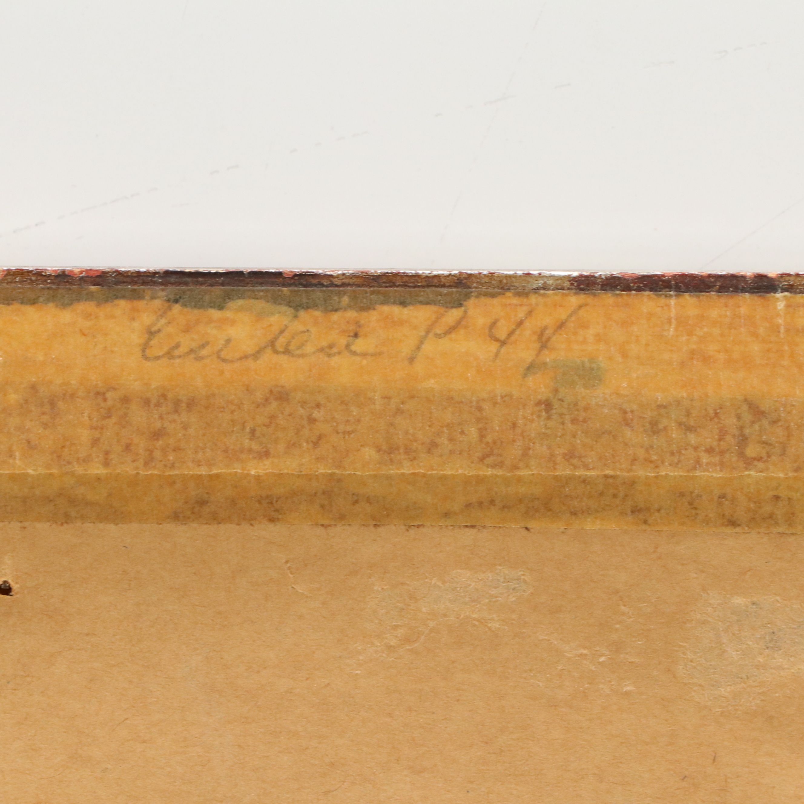 Mixed Media Drawing of Seated Figure in Interior Scene