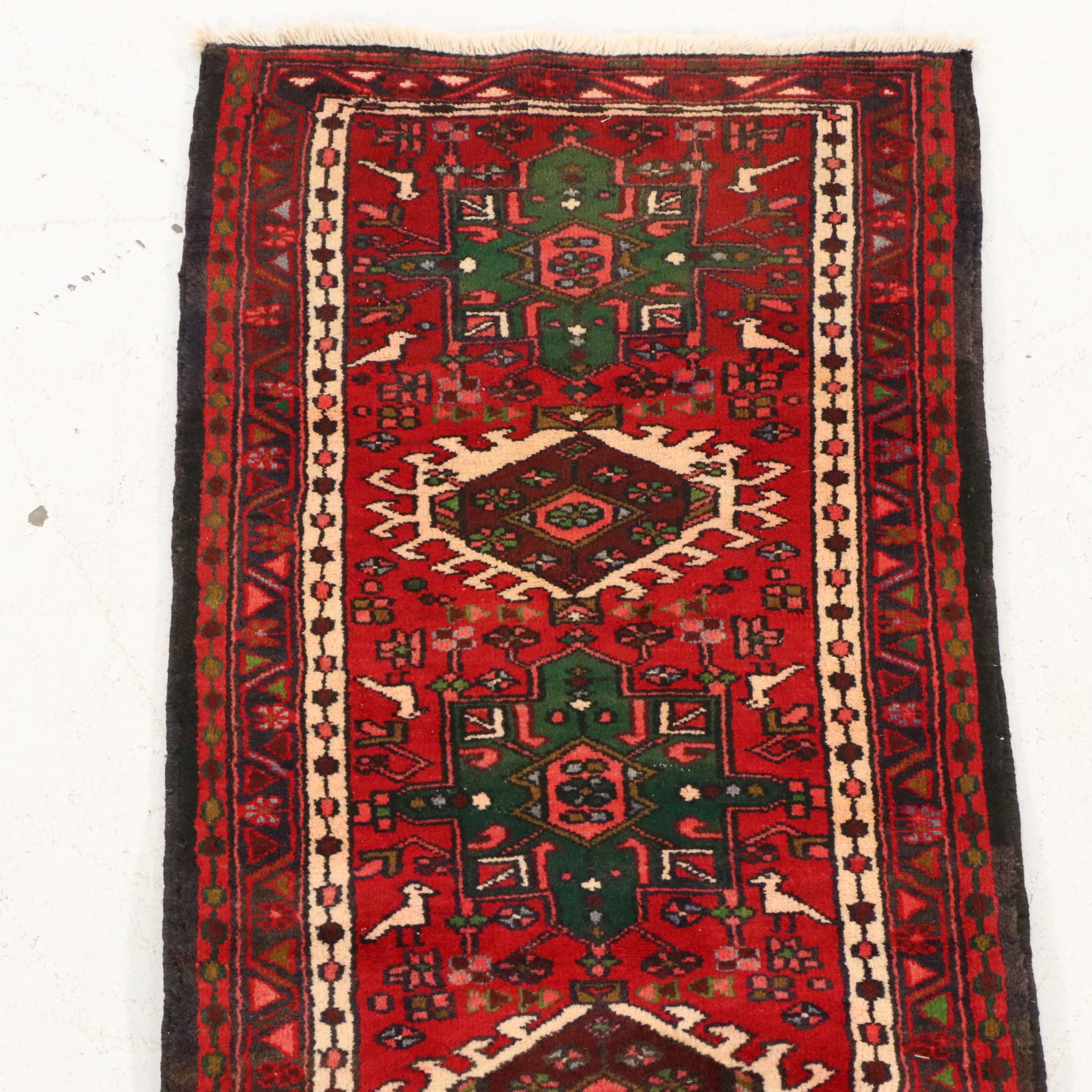 2'1 x 7'3 Hand-Knotted Persian Karaja Carpet Runner
