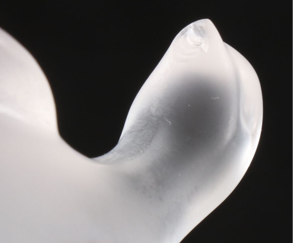 Lalique Crystal Dove Ring Dish and Owl  with Horse Figurine