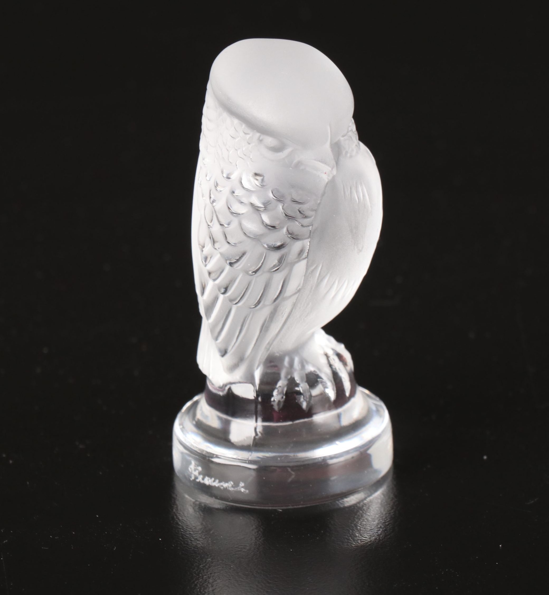 Lalique Crystal Dove Ring Dish and Owl  with Horse Figurine