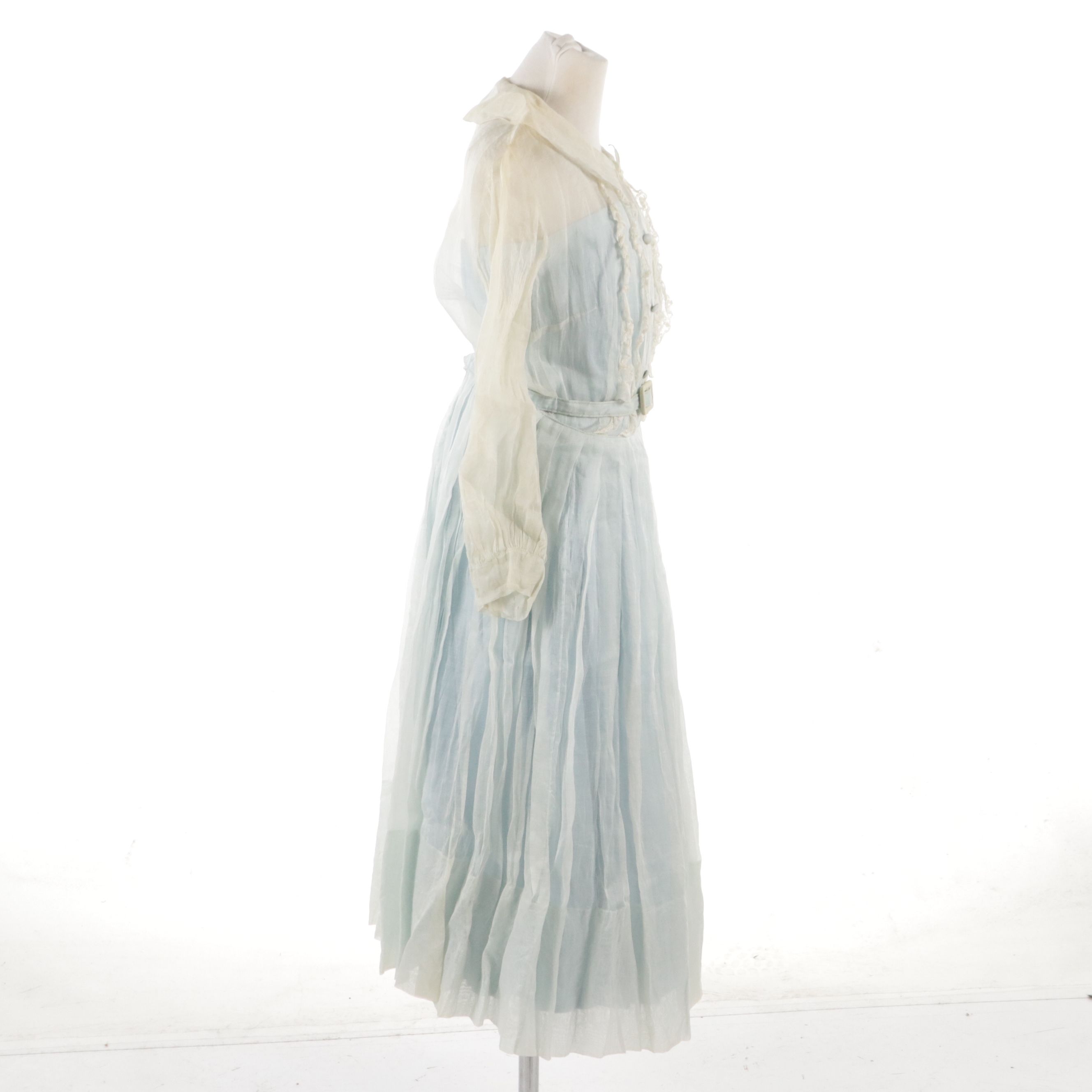 Bridesmaid Strapless Dress with Fitted Cotton Organdie Overdress, 1940s