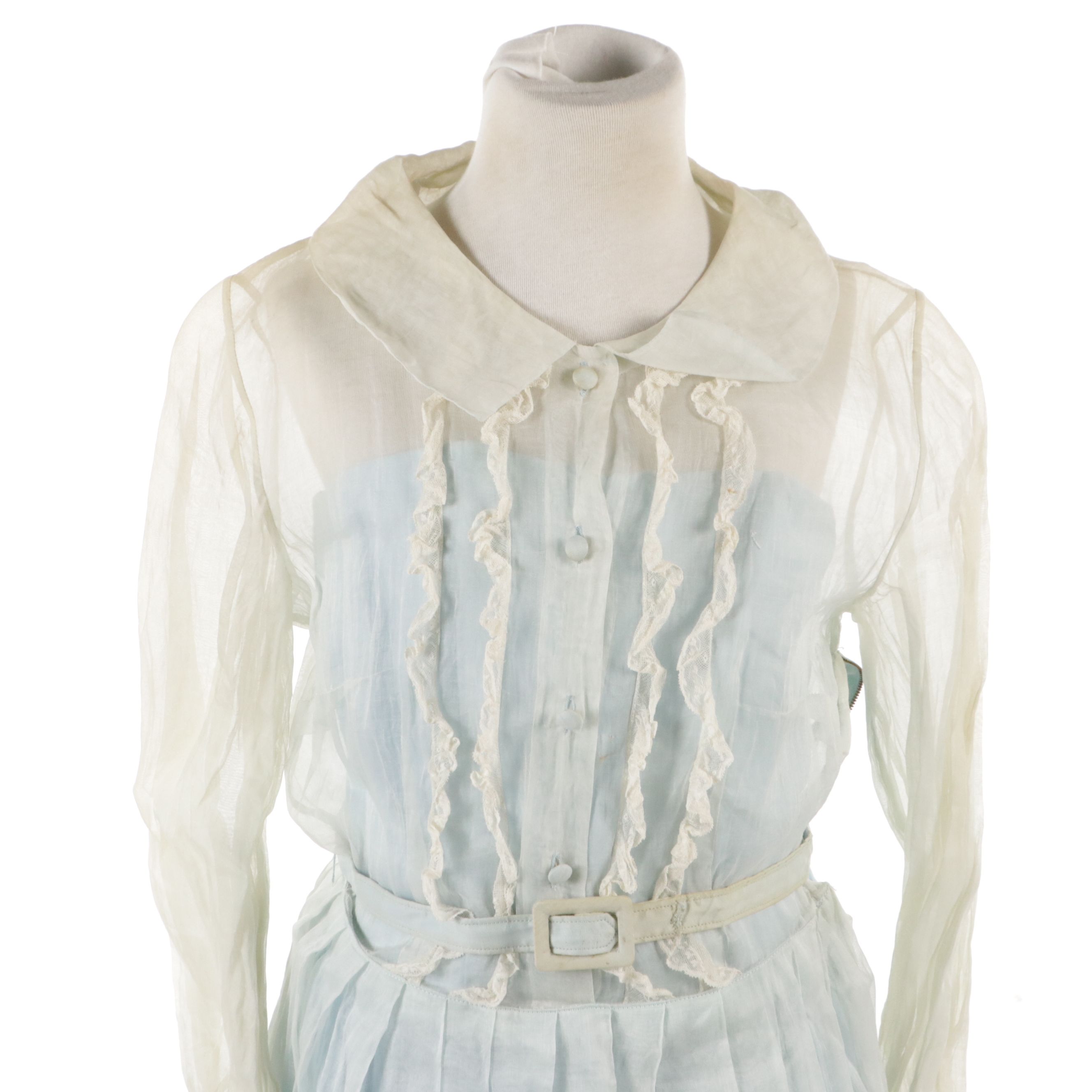 Bridesmaid Strapless Dress with Fitted Cotton Organdie Overdress, 1940s