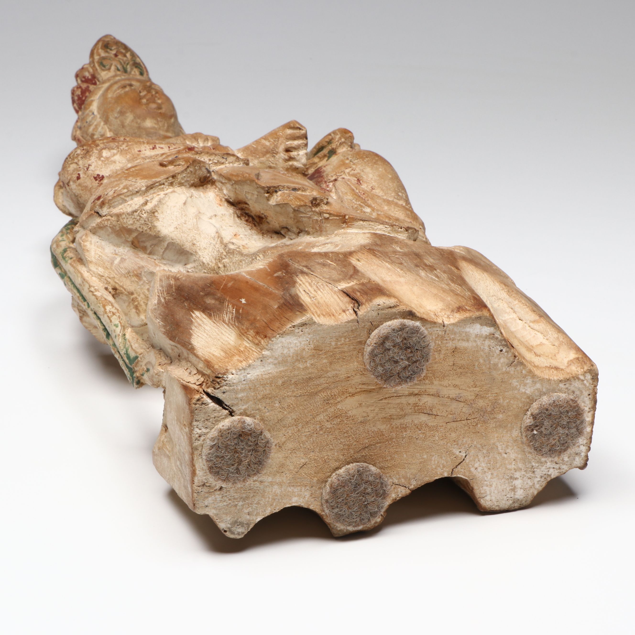 Antique Chinese Carved Wood Sculpture of Guanyin